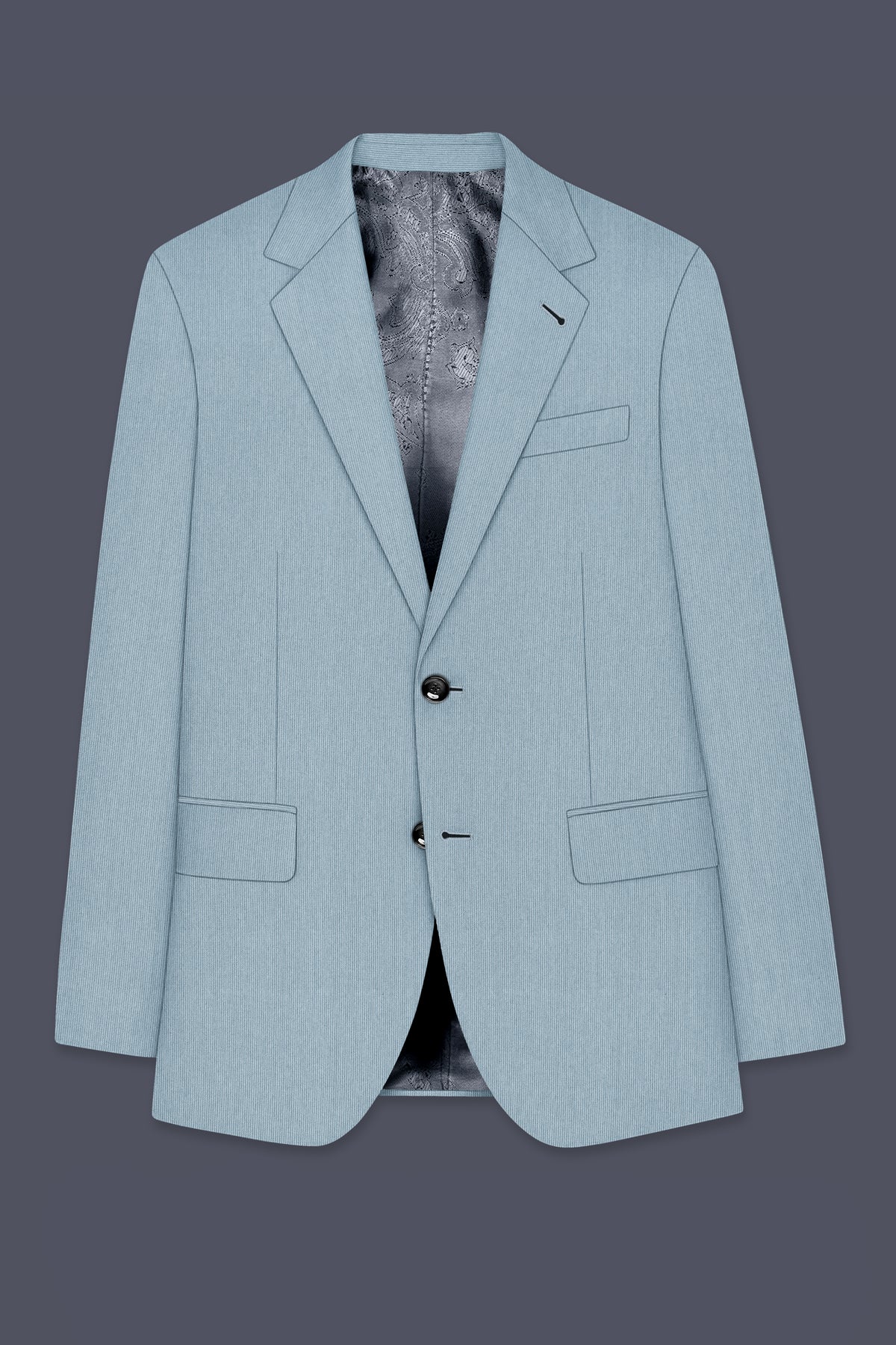 Sterling-Cadet Gray Diamond Textured Wool Rich Slight Stretch Single Breasted Suit