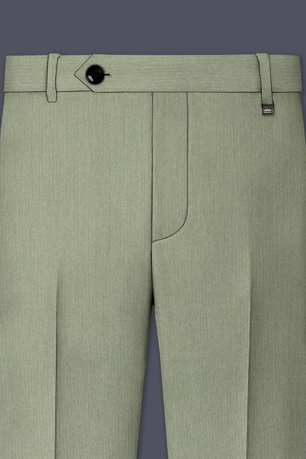 Elysian-Sage Green Diamond Textured Wool Rich Slight Stretch Single Breasted Suit