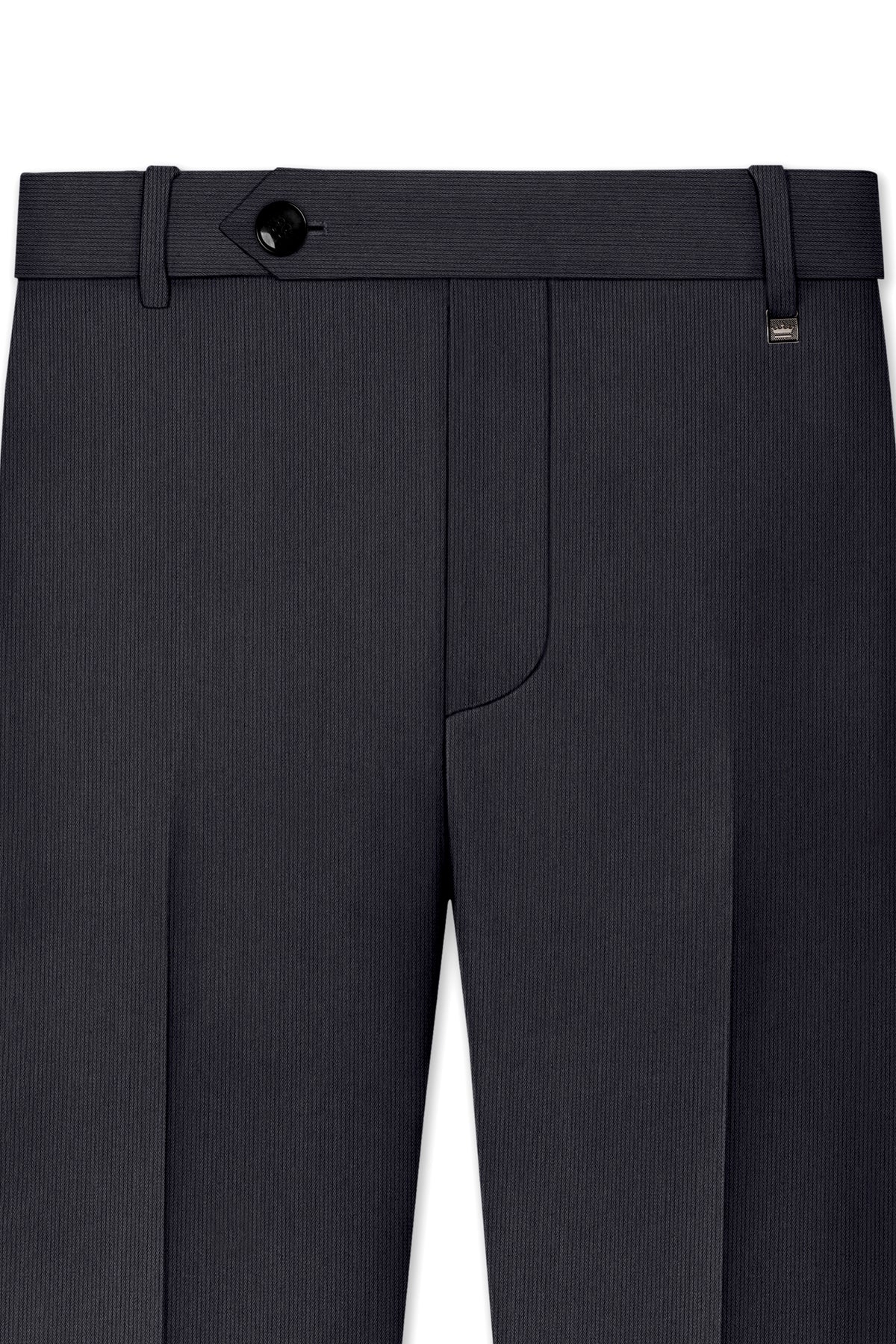 Axton-Baltic Sea Gray Diamond Textured Wool Rich Slight Stretch Single Breasted Suit