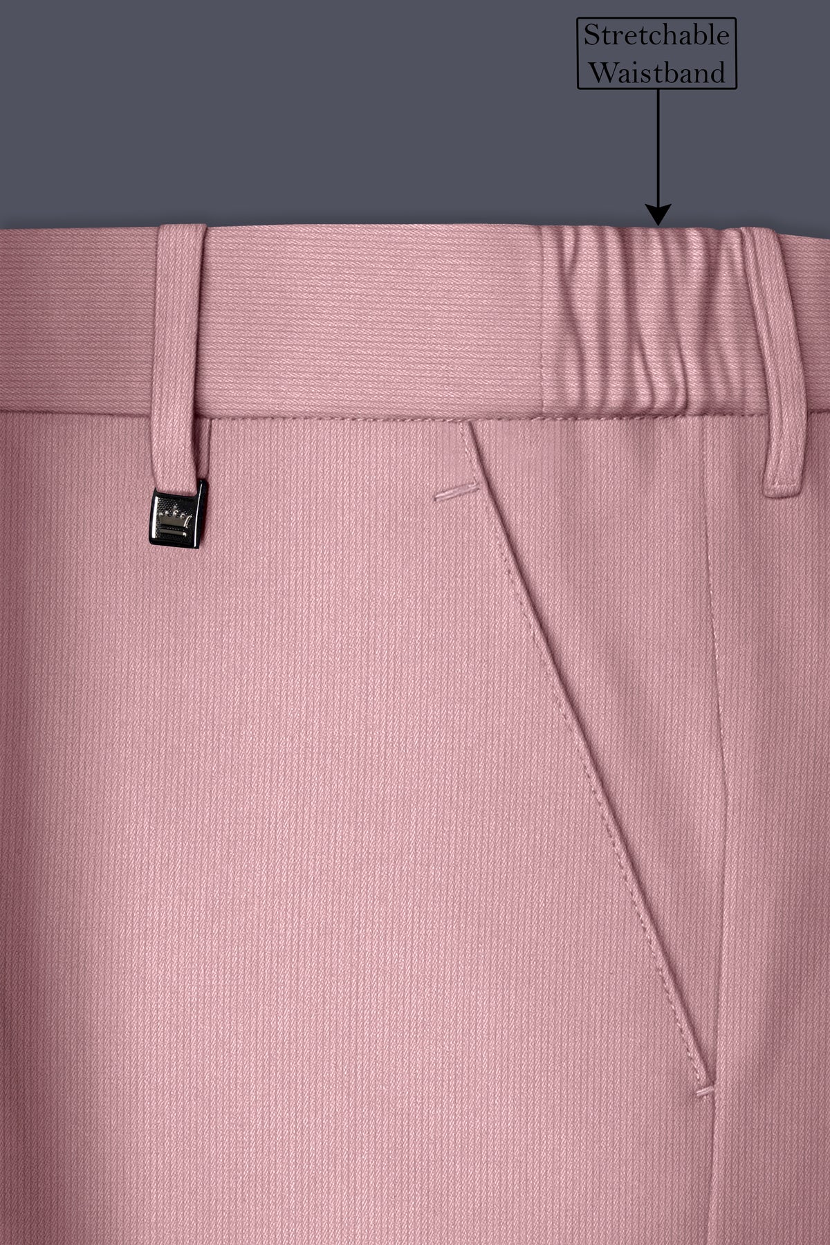 Isadora-Careys Pink Diamond Textured Wool Rich Slight Stretch Single Breasted Suit