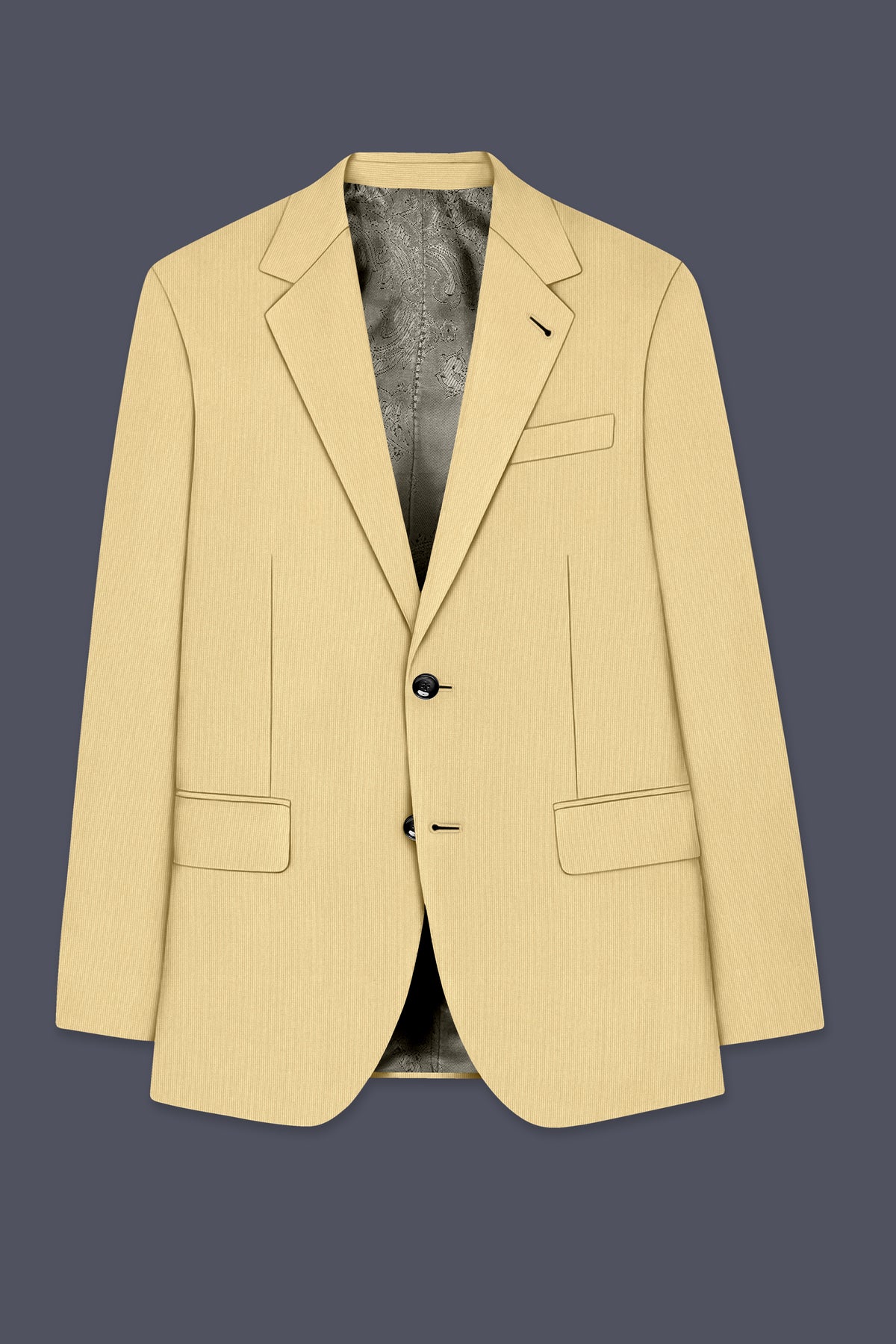 Dorian-Pavlova Cream Diamond Textured Wool Rich Slight Stretch Single Breasted Suit