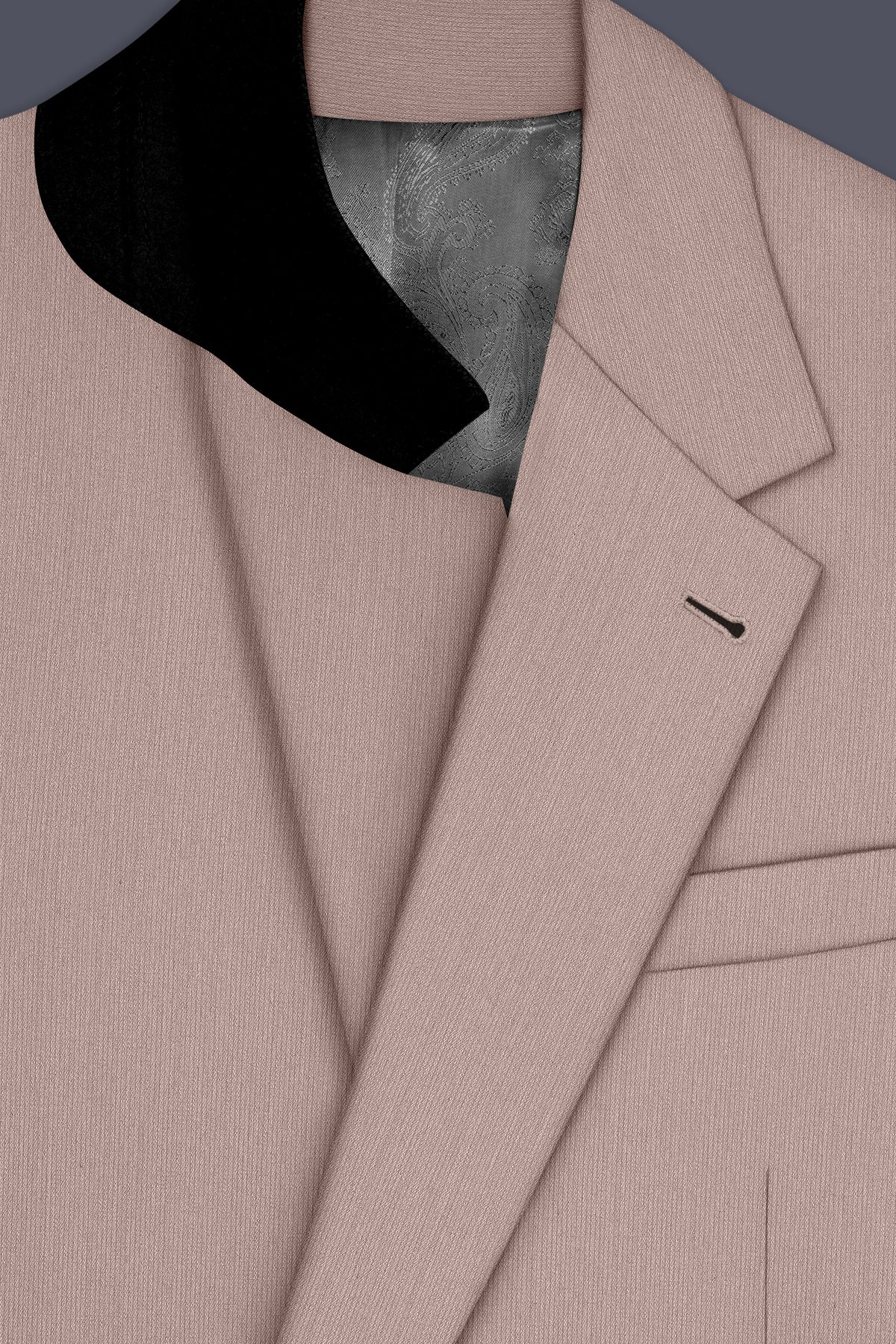 Amelio-Nomad Peach Diamond Textured Wool Rich Slight Stretch Single Breasted Suit