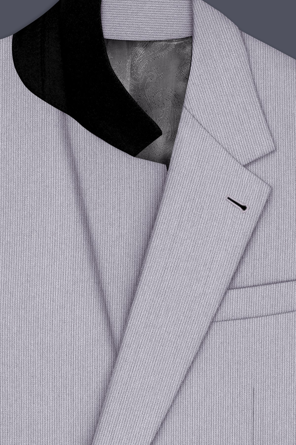 Virelli-Suva Gray Diamond Textured Wool Rich Slight Stretch Single Breasted Suit