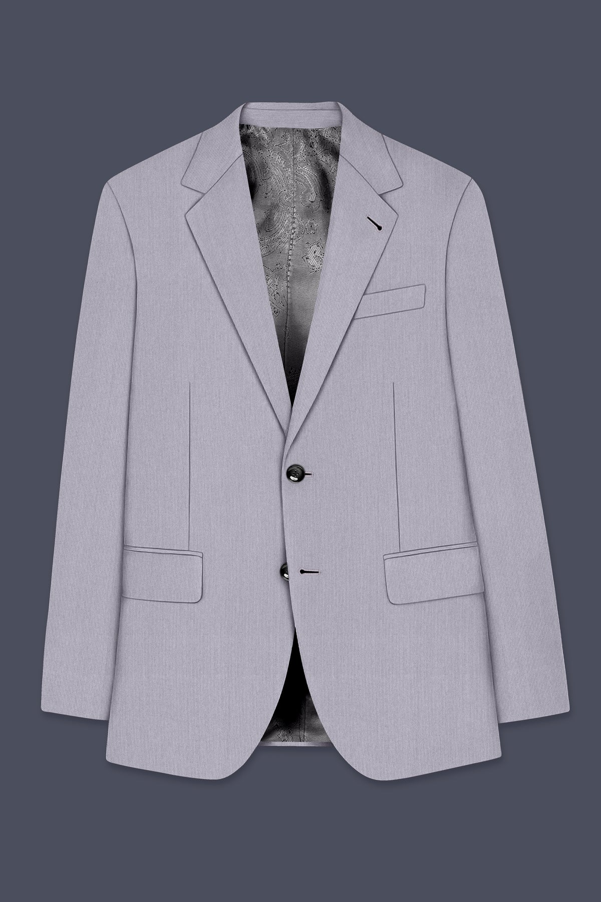 Virelli-Suva Gray Diamond Textured Wool Rich Slight Stretch Single Breasted Suit
