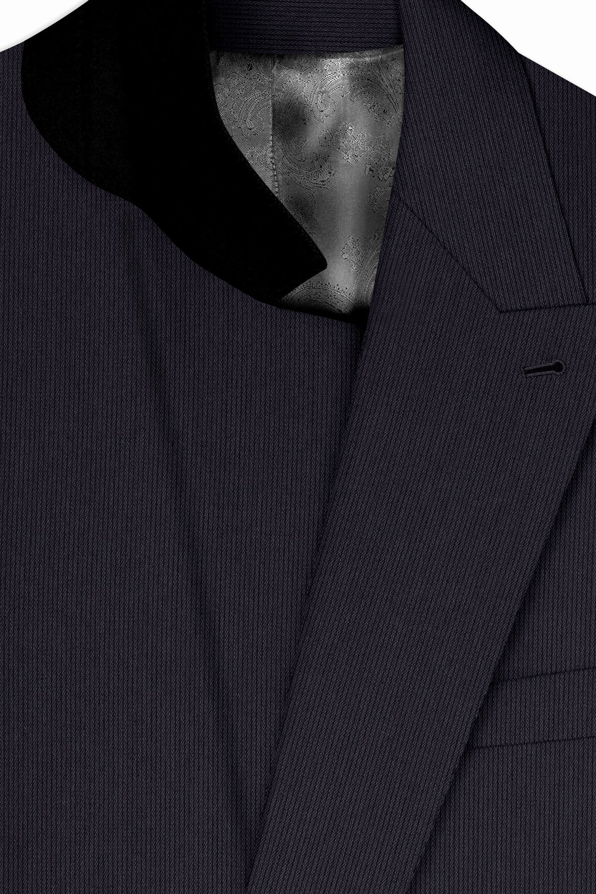 Aurelio-Charade Gray Diamond Textured Wool Rich Slight Stretch Double Breasted Suit