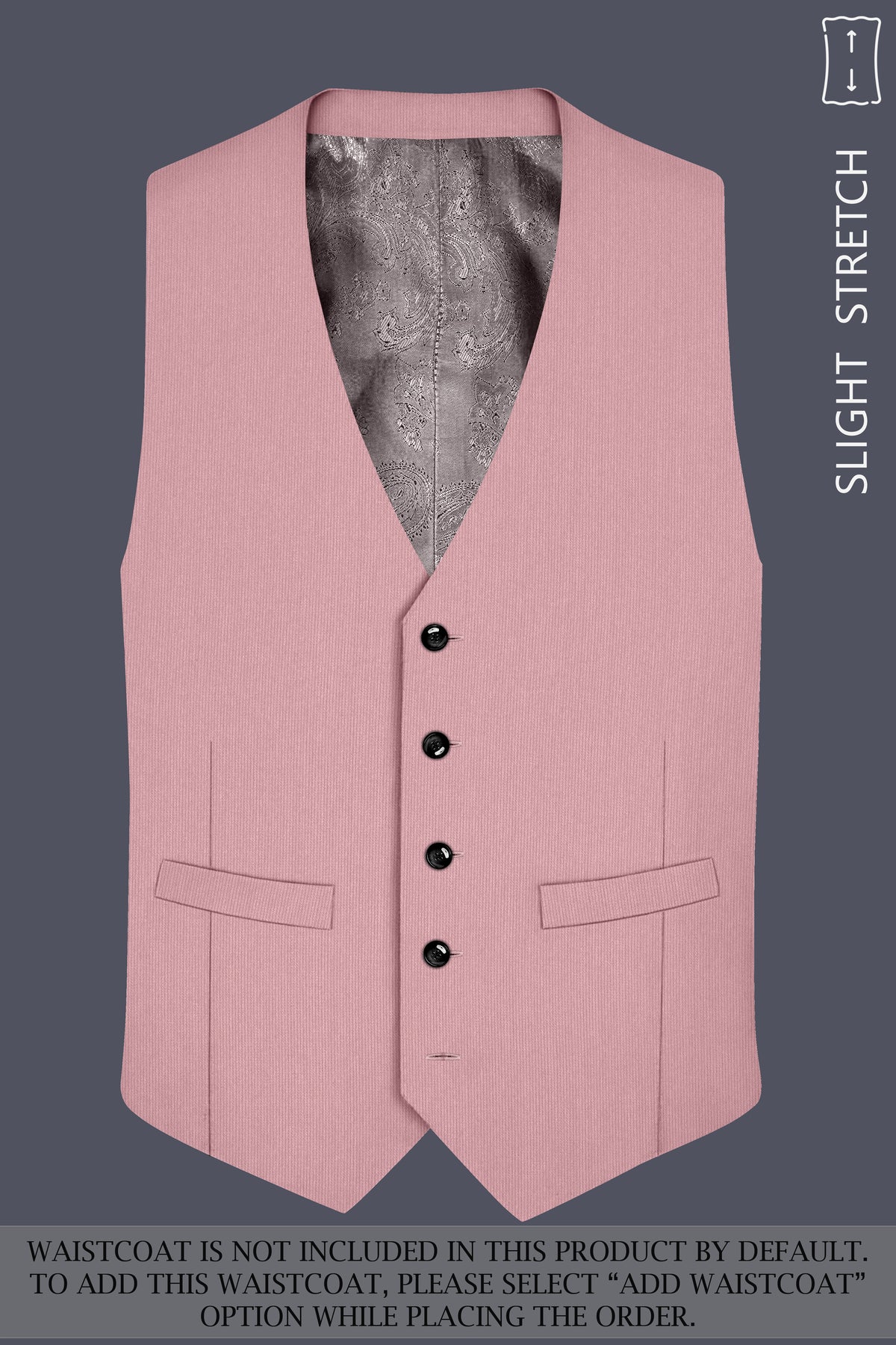 Isadora-Careys Pink Diamond Textured Wool Rich Slight Stretch Double Breasted Suit