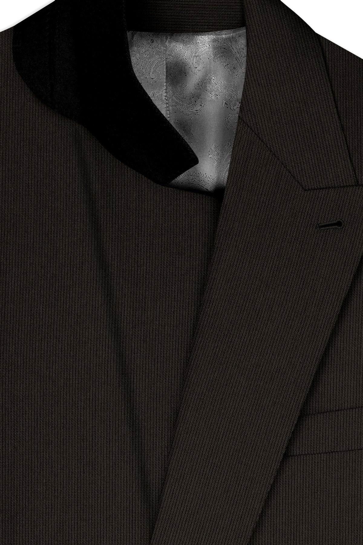 Grayson-Zeus Brown Diamond Textured Wool Rich Slight Stretch Double Breasted Suit