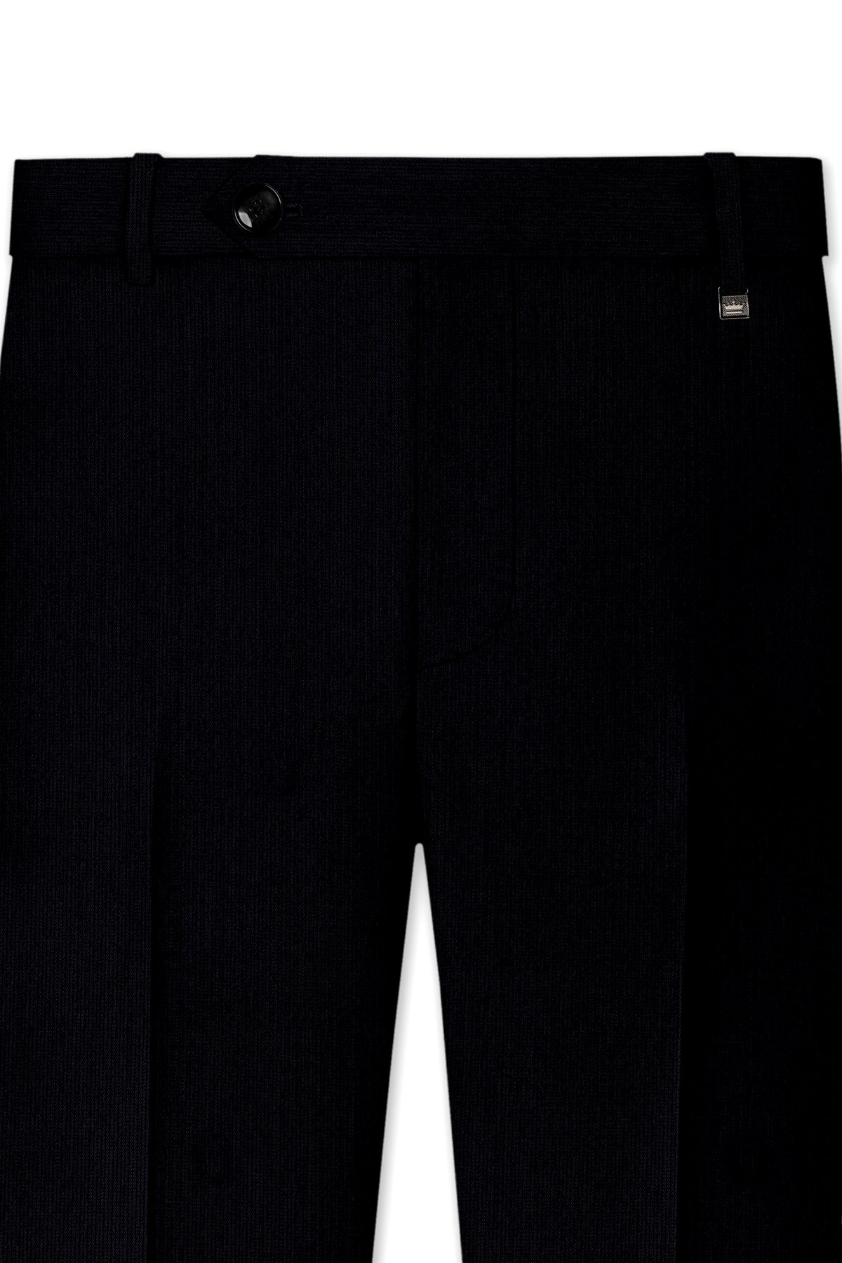 Onyx-Jade Black Diamond Textured Wool Rich Slight Stretch Double Breasted Suit