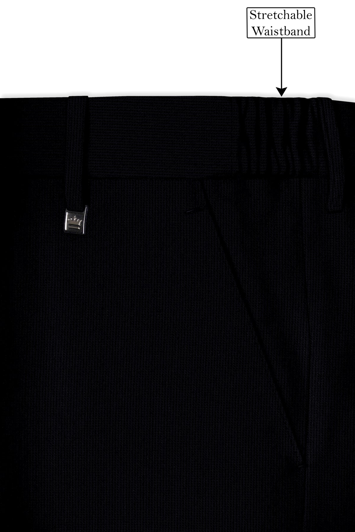 Onyx-Jade Black Diamond Textured Wool Rich Slight Stretch Double Breasted Suit