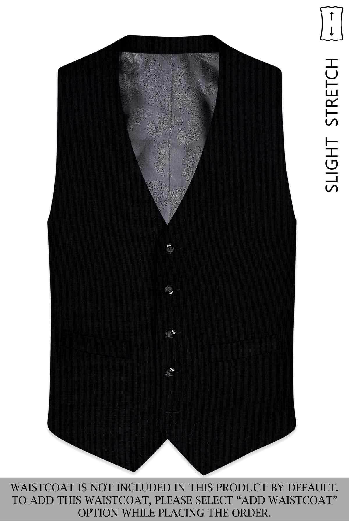 Onyx-Jade Black Diamond Textured Wool Rich Slight Stretch Double Breasted Suit