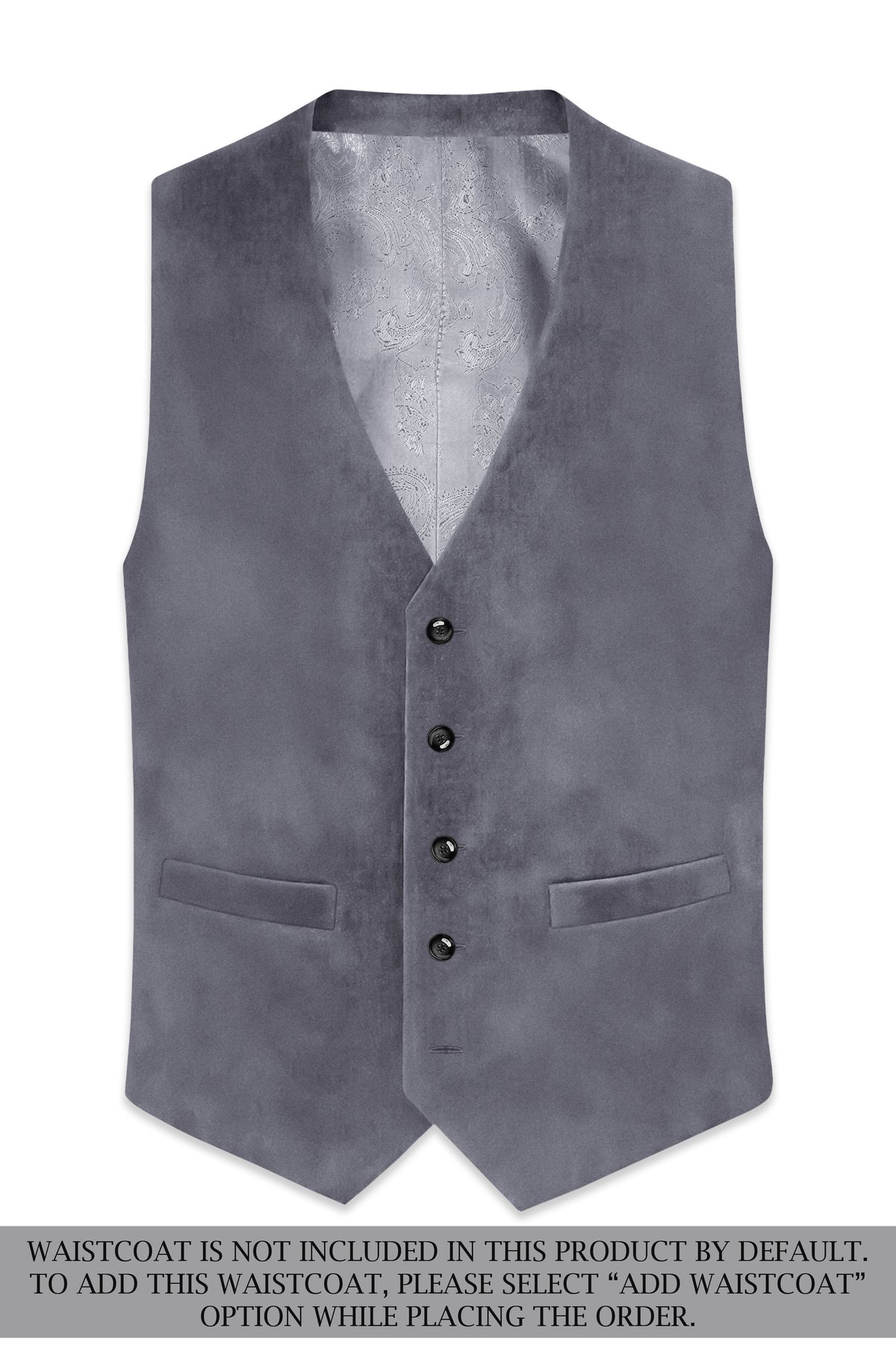 Velluto-Tuna Gray Velvet Peak Lapel Tuxedo Suit