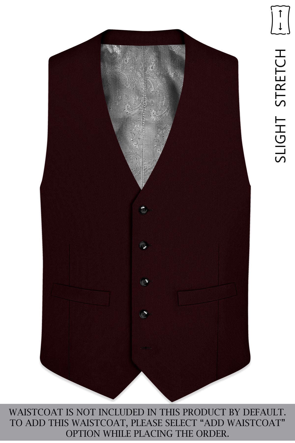 Ardent-Creole Maroon Diamond Textured Wool Rich Slight Stretch Single Breasted Suit