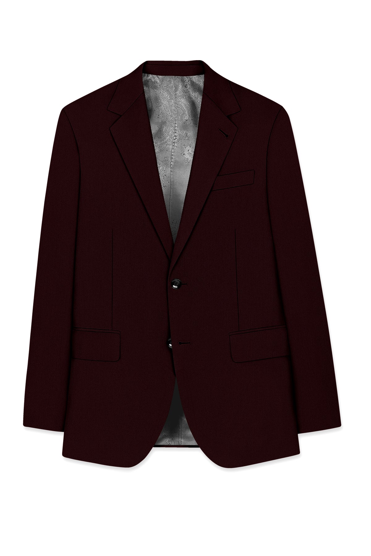 Ardent-Creole Maroon Diamond Textured Wool Rich Slight Stretch Single Breasted Suit