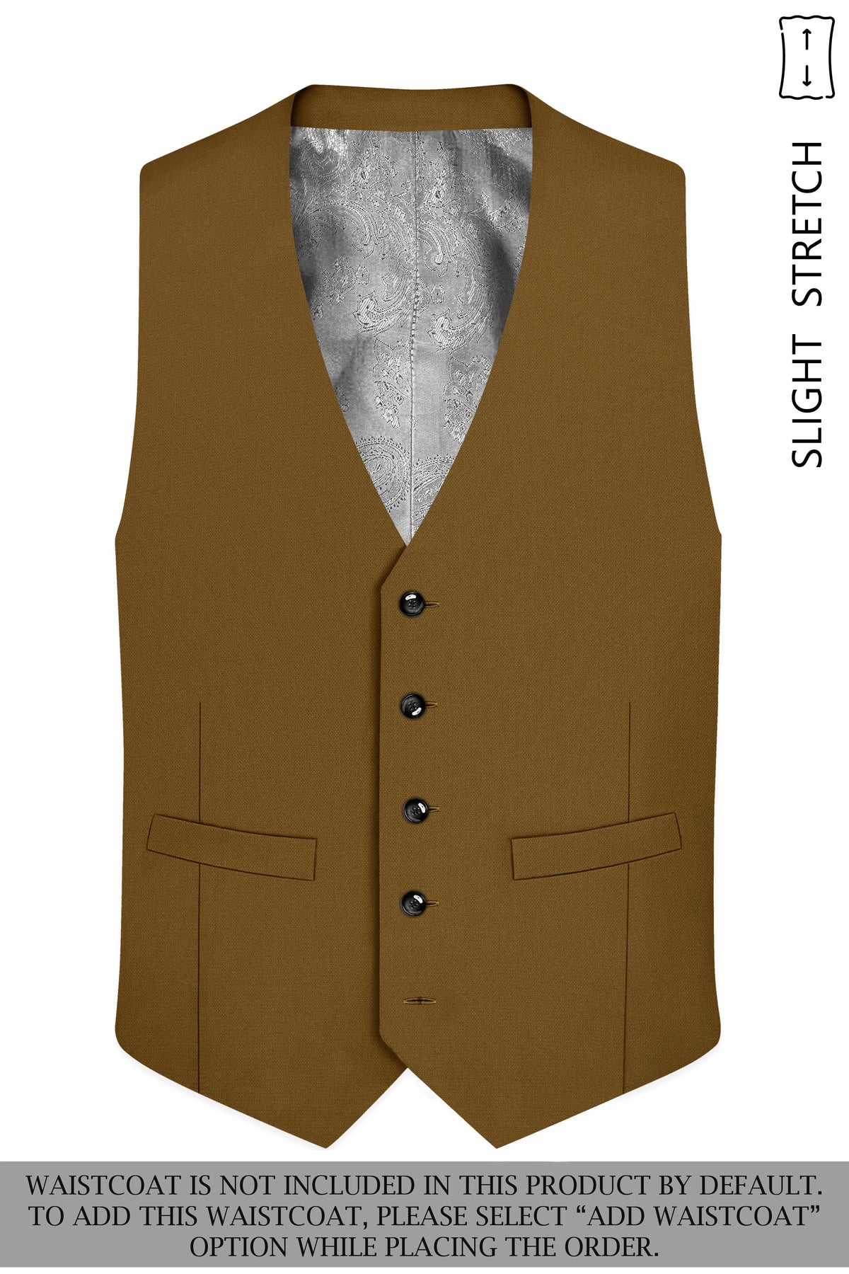 Sartoro-Otter Brown Diamond Textured Wool Rich Slight Stretch Double Breasted Suit