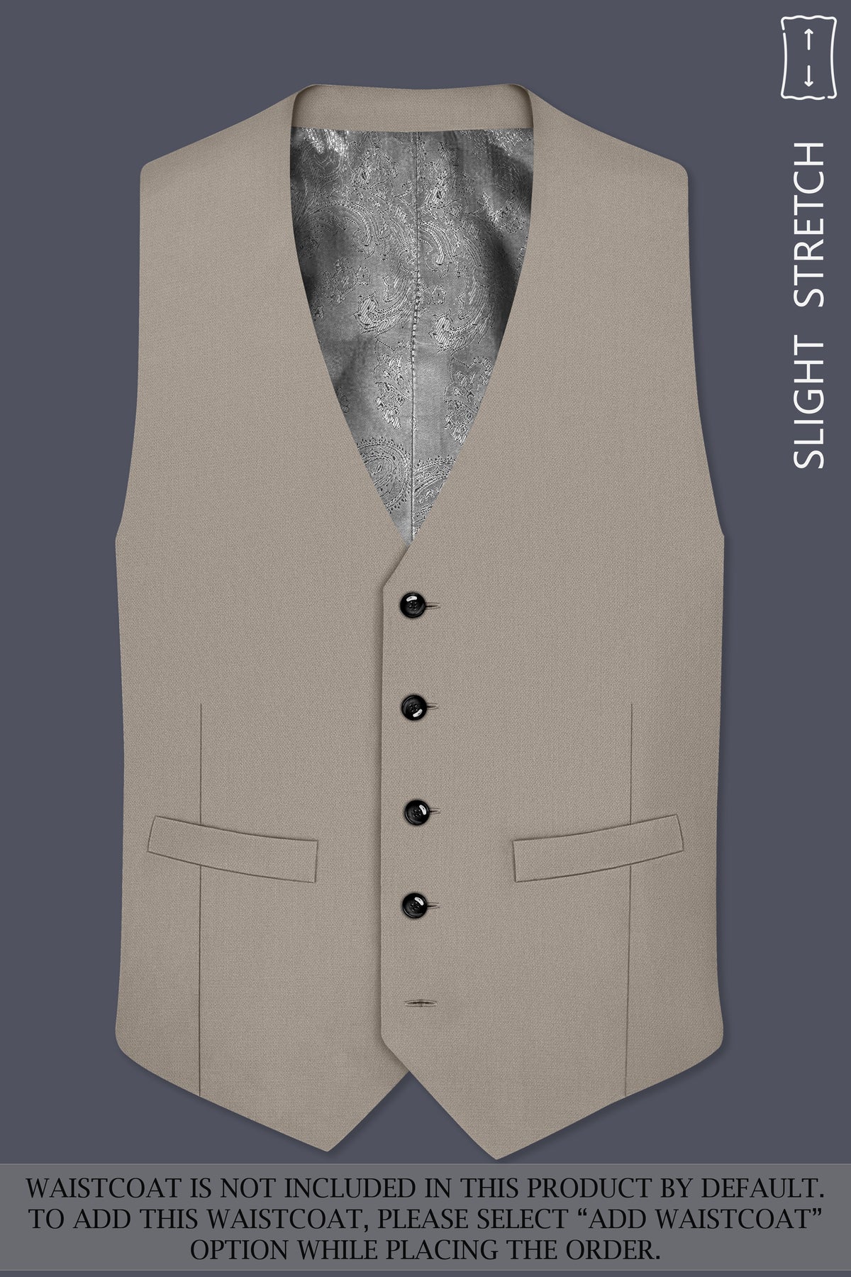 Mavren-Taupe Brown Diamond Textured Wool Rich Slight Stretch Double Breasted Suit