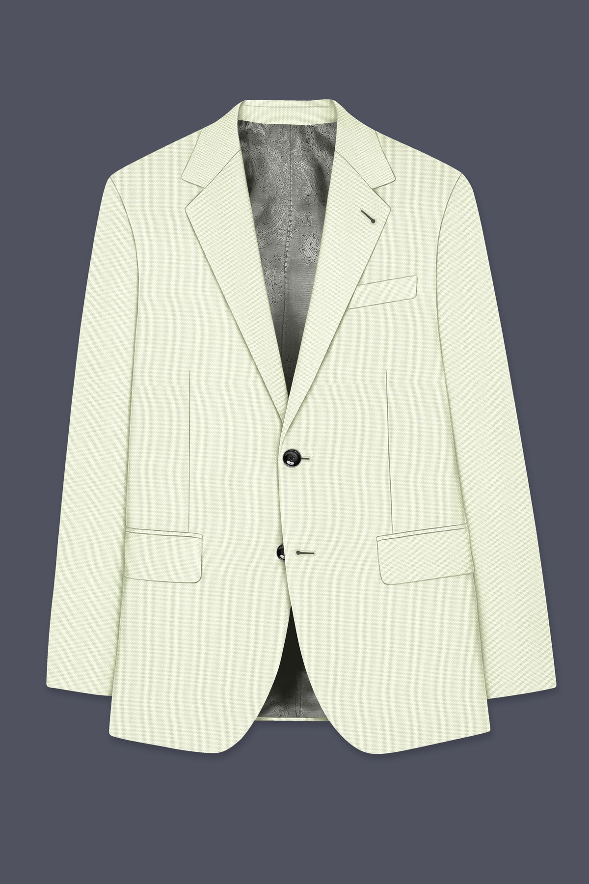 Verdant-Bud Green Diamond Textured Wool Rich Slight Stretch Single Breasted Suit