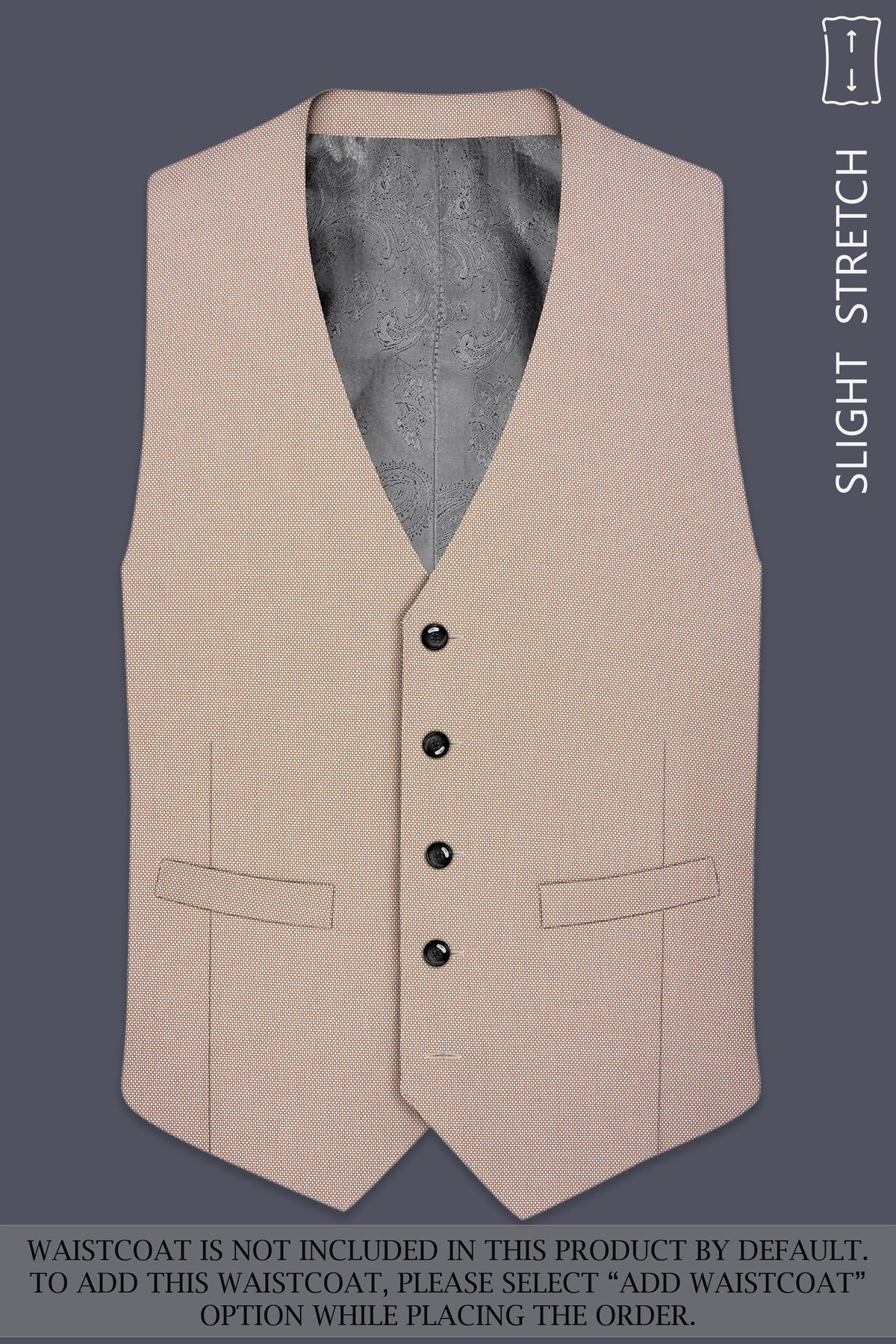 Terrano-Rodeo Brown Diamond Textured Wool Rich Slight Stretch Double Breasted Suit