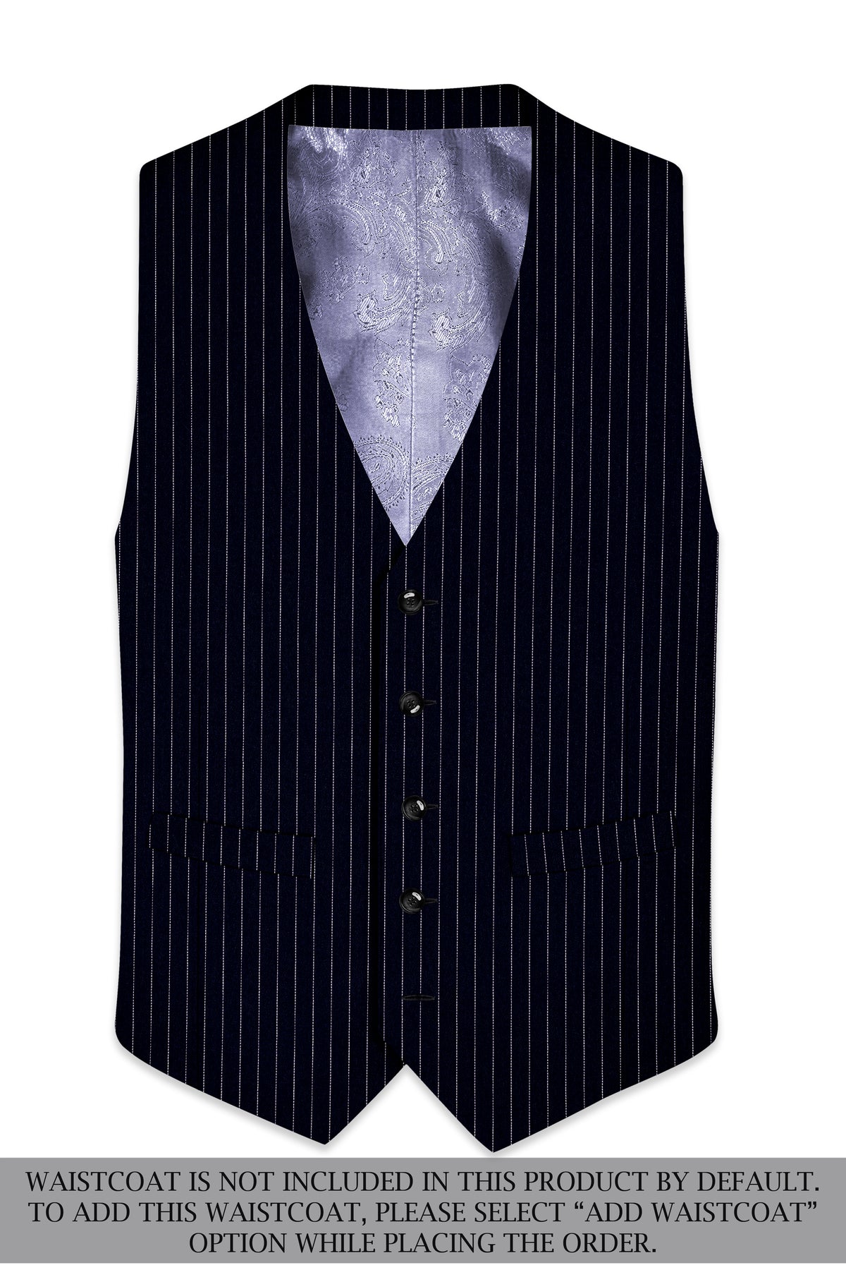 Windsor-Navy Blue Chalk Striped Wool Rich Wrinkle-Free Fluid Drape Fabric Double Breasted Suit