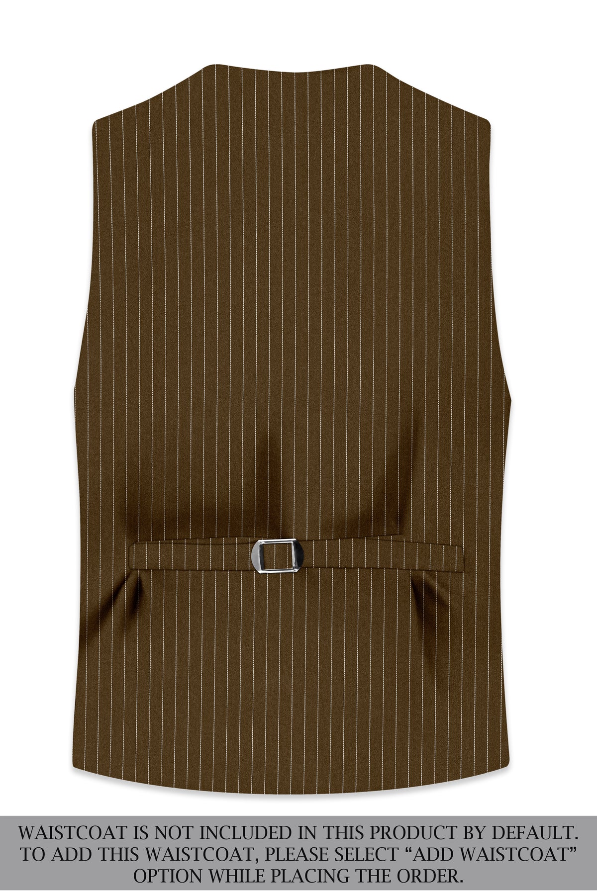 Sable-Antique Brown Chalk Striped Wool Rich Wrinkle-Free Fluid Drape Fabric Double Breasted Suit