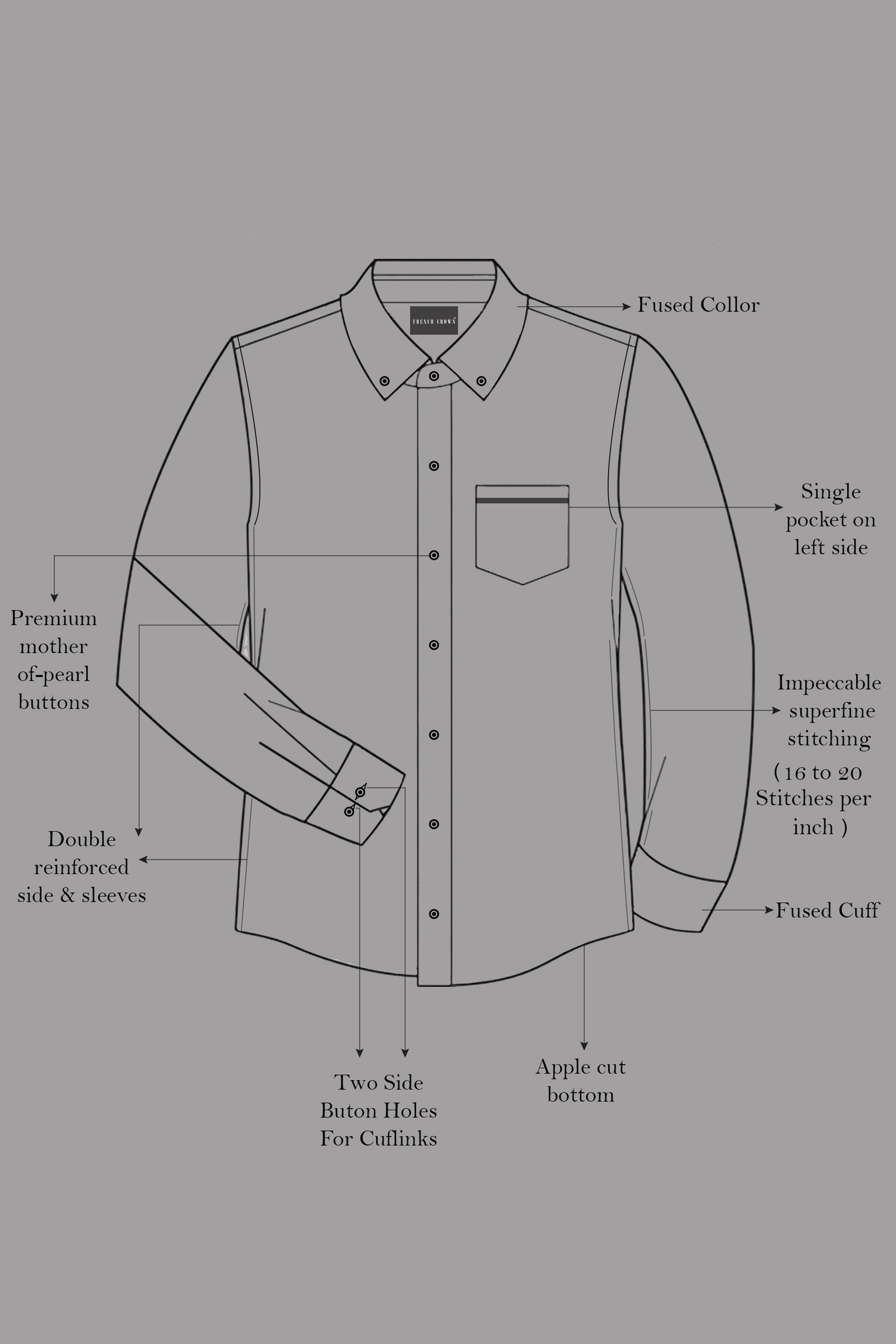 Gondola Black and Mist Gray Checkered Dobby Textured Premium Giza Cotton Shirt
