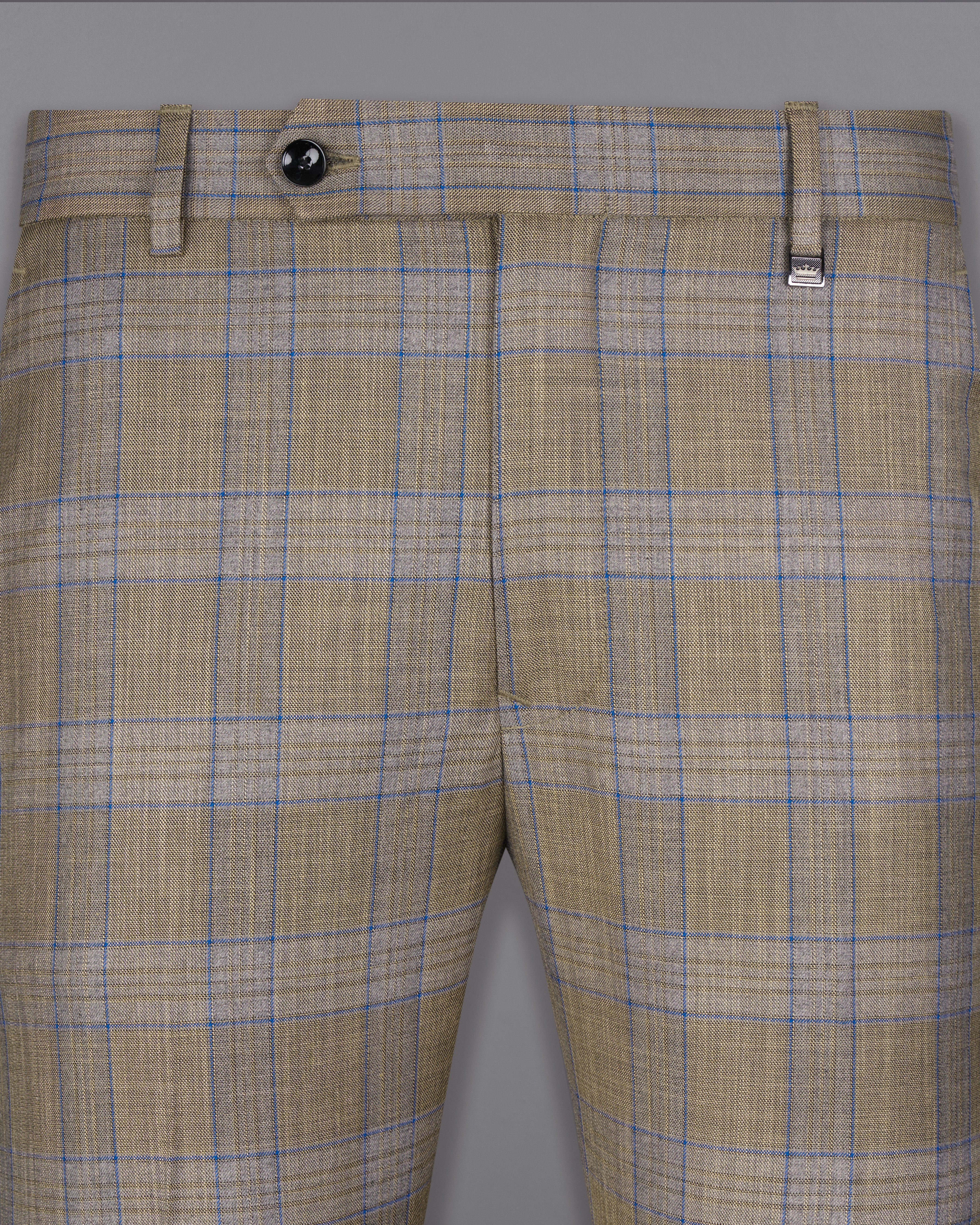 Arrowtown Brown with Azure Blue Plaid Trouser T2611-28, T2611-30, T2611-32, T2611-34, T2611-36, T2611-38, T2611-40, T2611-42, T2611-44