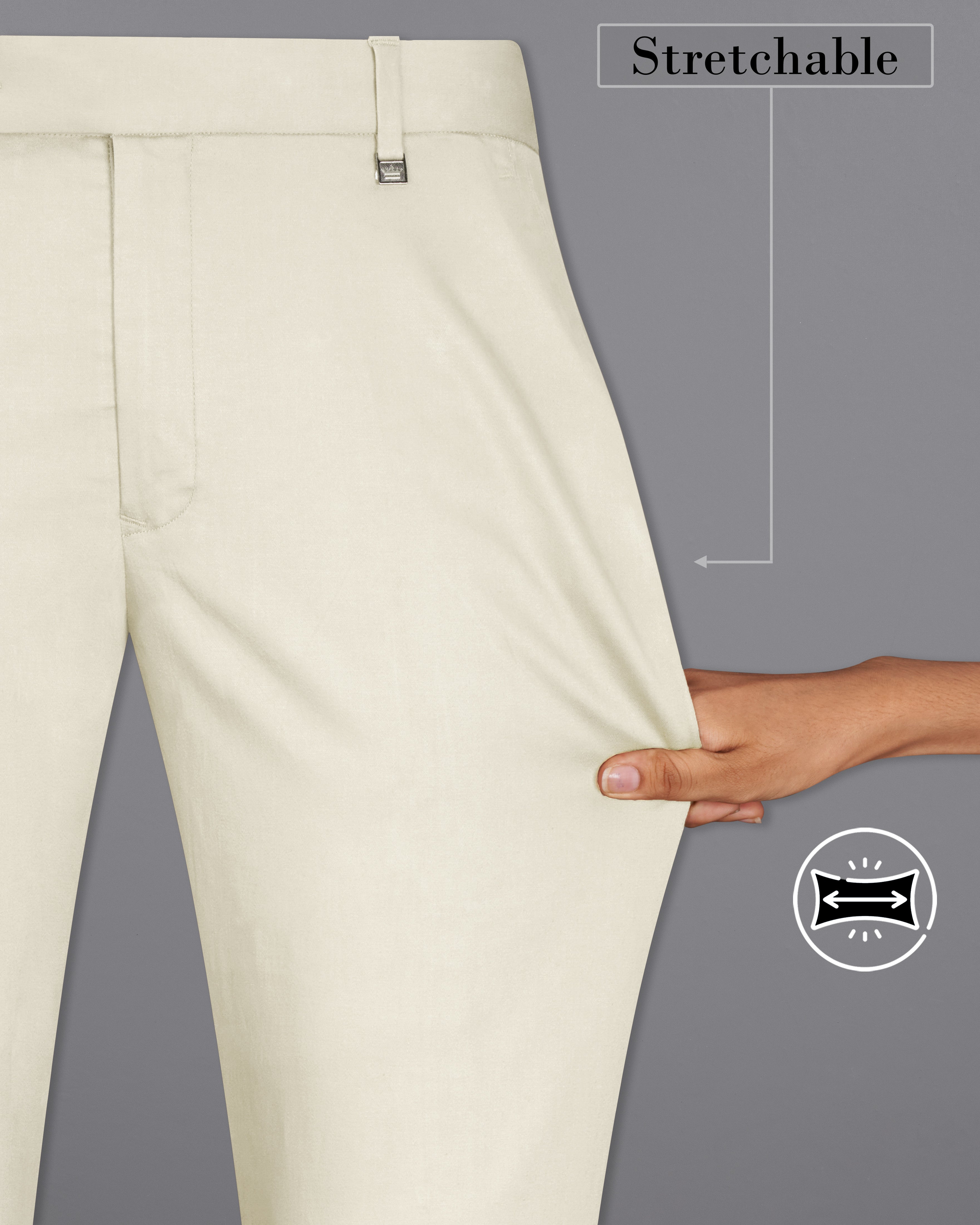 Merino Cream Stretchable Premium Cotton traveler Pant T2687-28, T2687-30, T2687-32, T2687-34, T2687-36, T2687-38, T2687-40, T2687-42, T2687-44