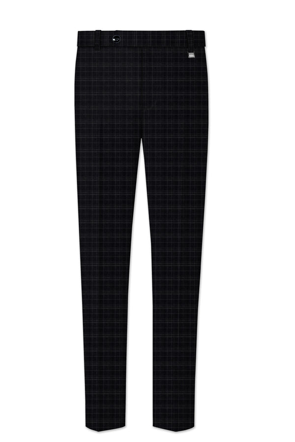 Star Dust and Shark Grey Plaid Wool rich Pant