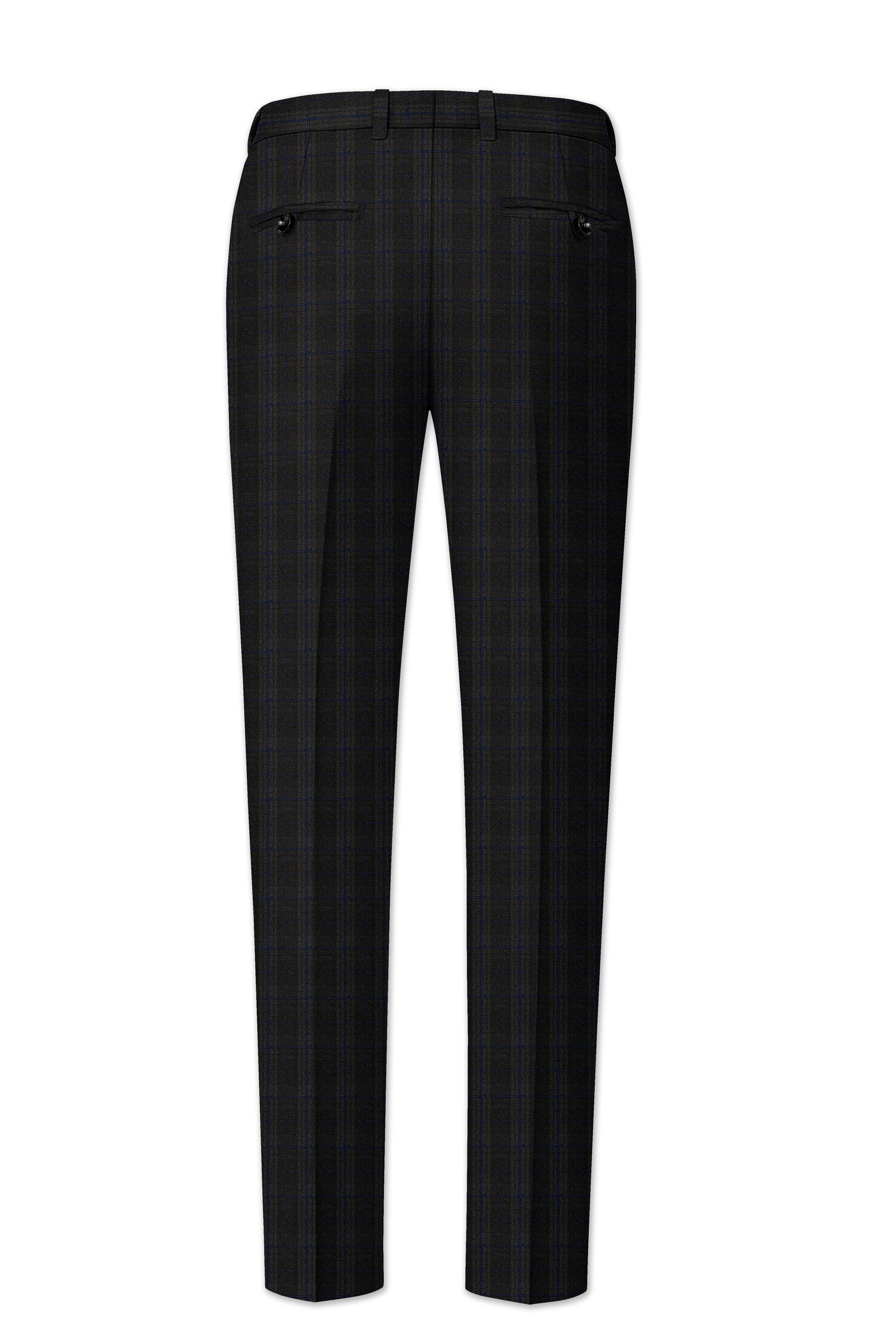 Thunder brown Plaid Wool Rich Pant
