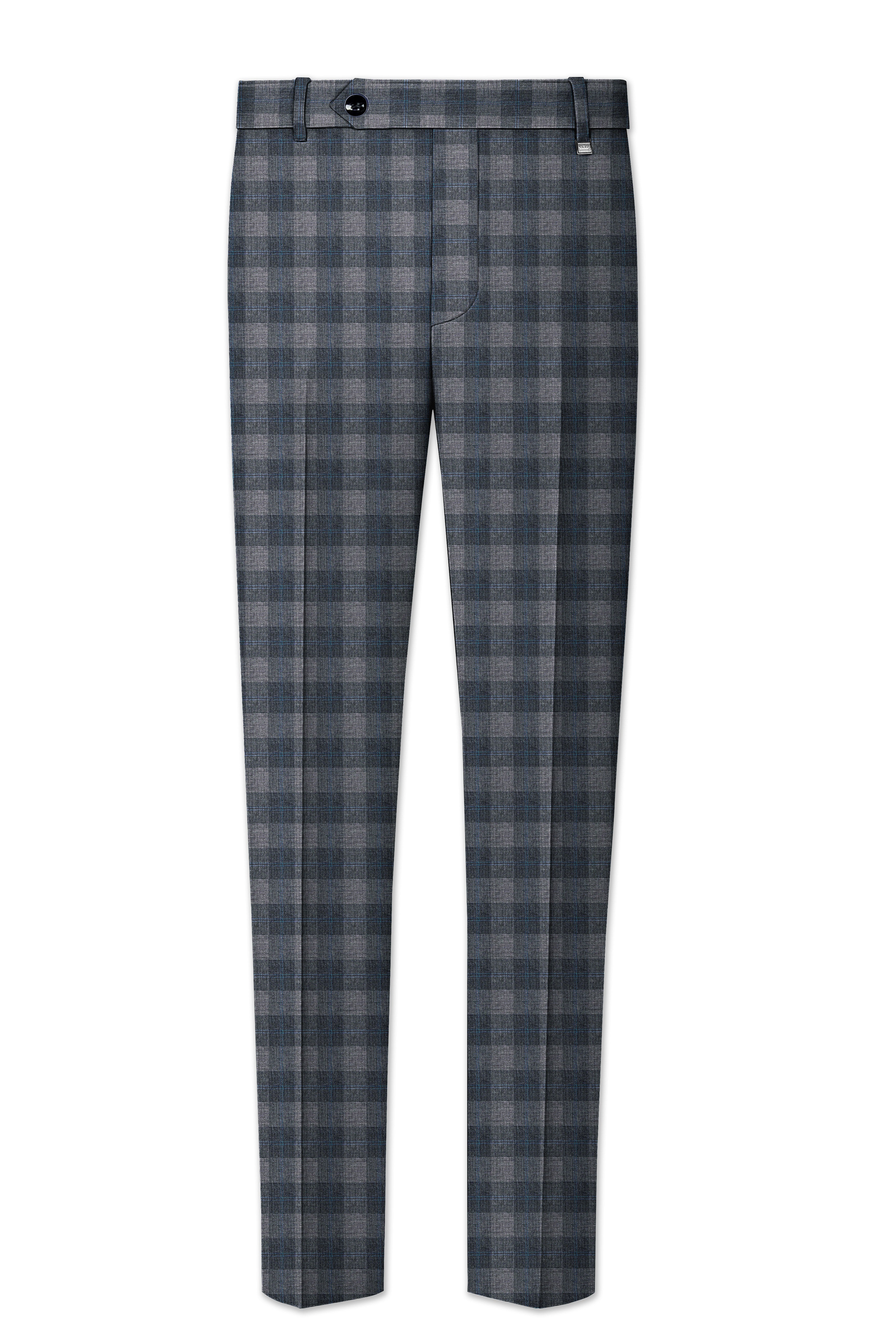 Nobel and Chicago Grey Plaid Wool Rich Pant