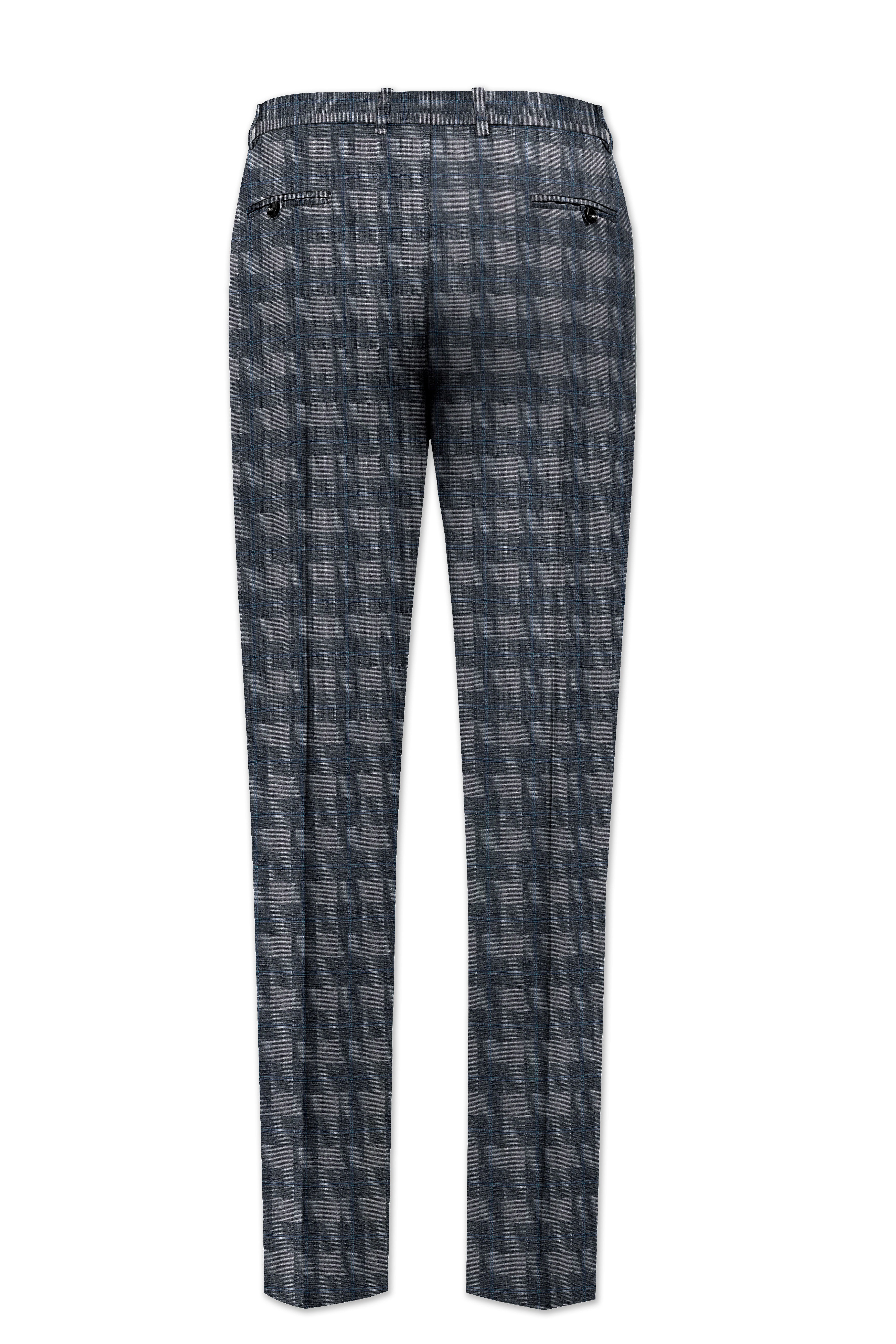 Nobel and Chicago Grey Plaid Wool Rich Pant