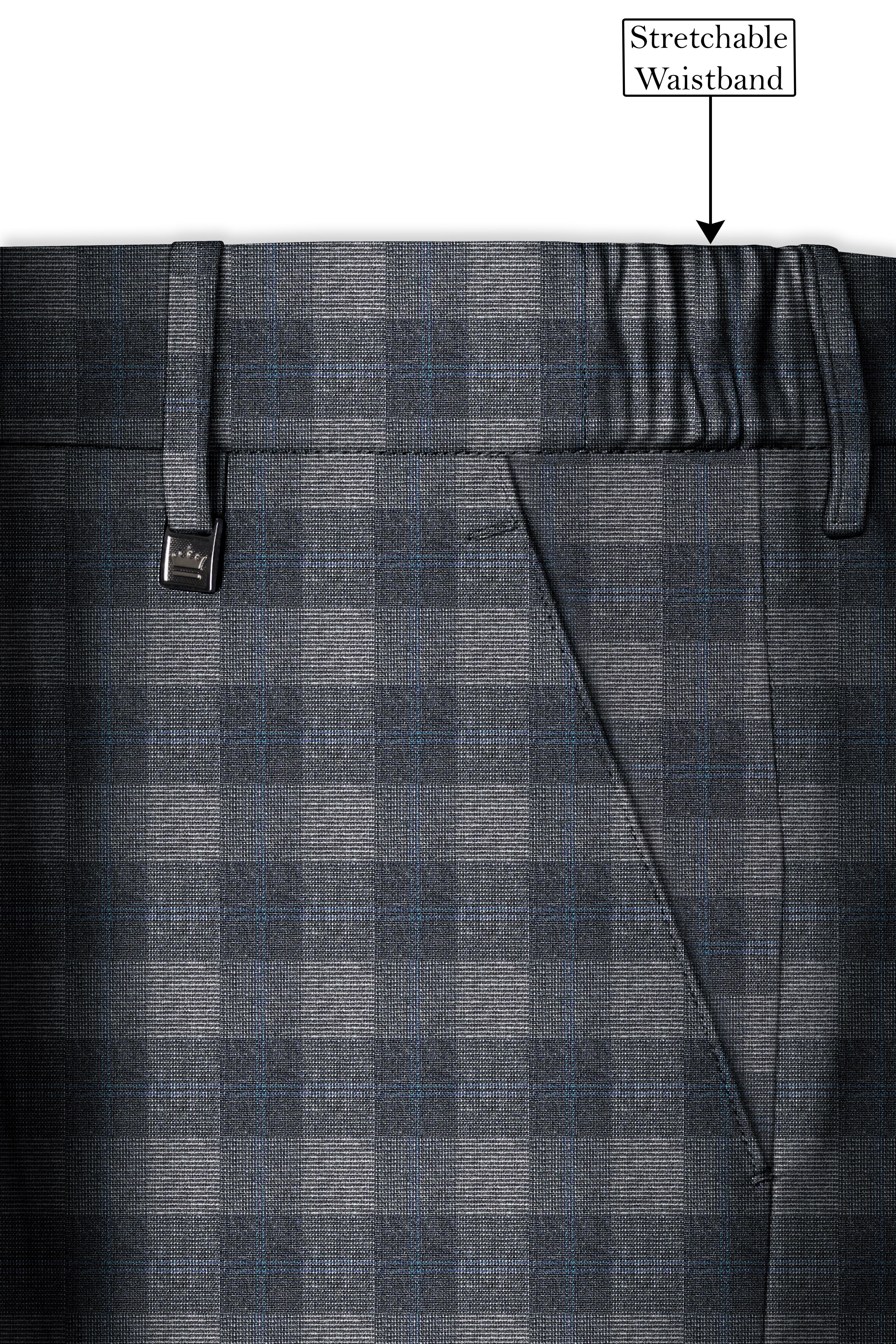 Nobel and Chicago Grey Plaid Wool Rich Pant
