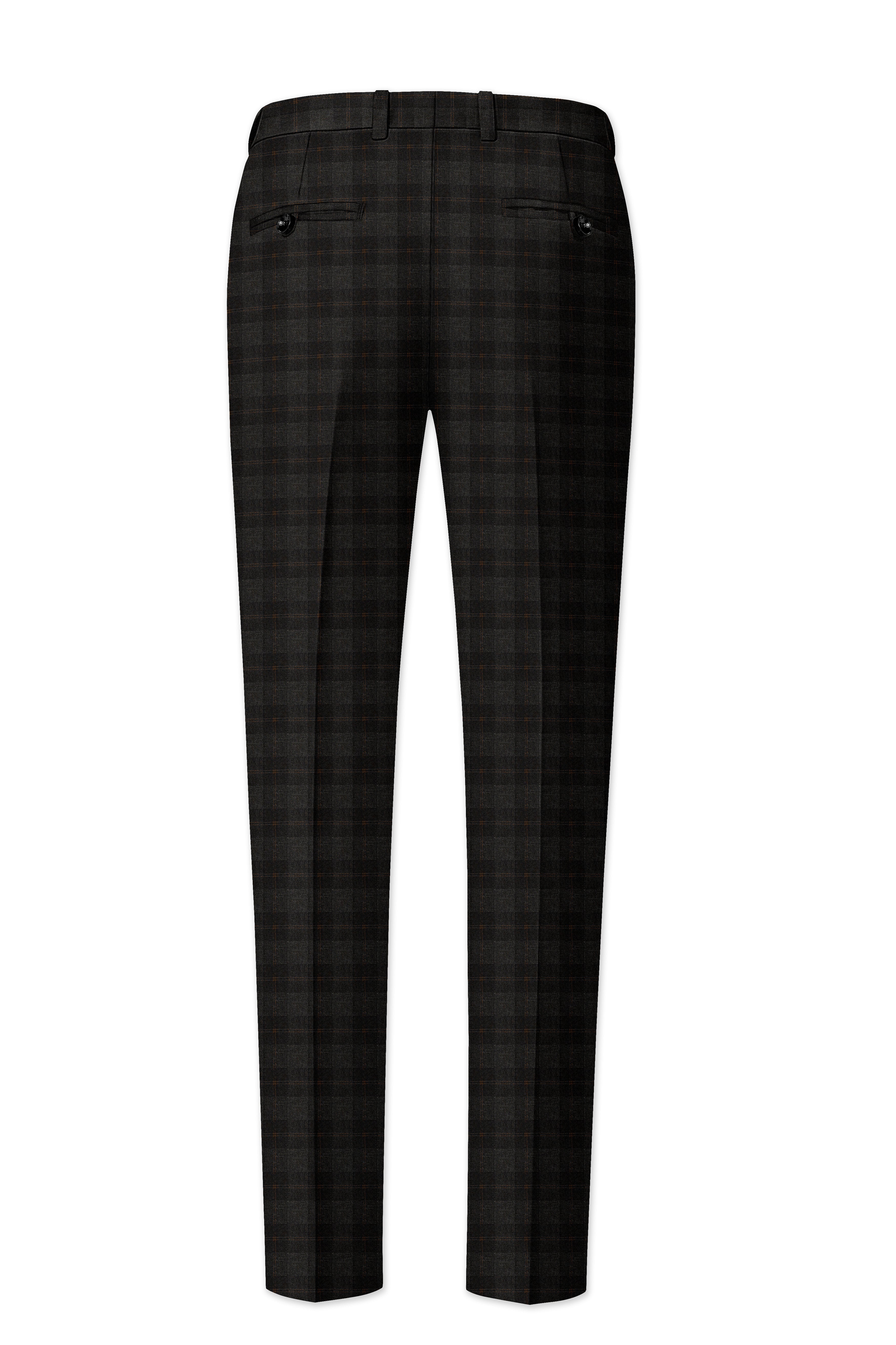 Thunder and Spice Brown Plaid Wool Rich Pant