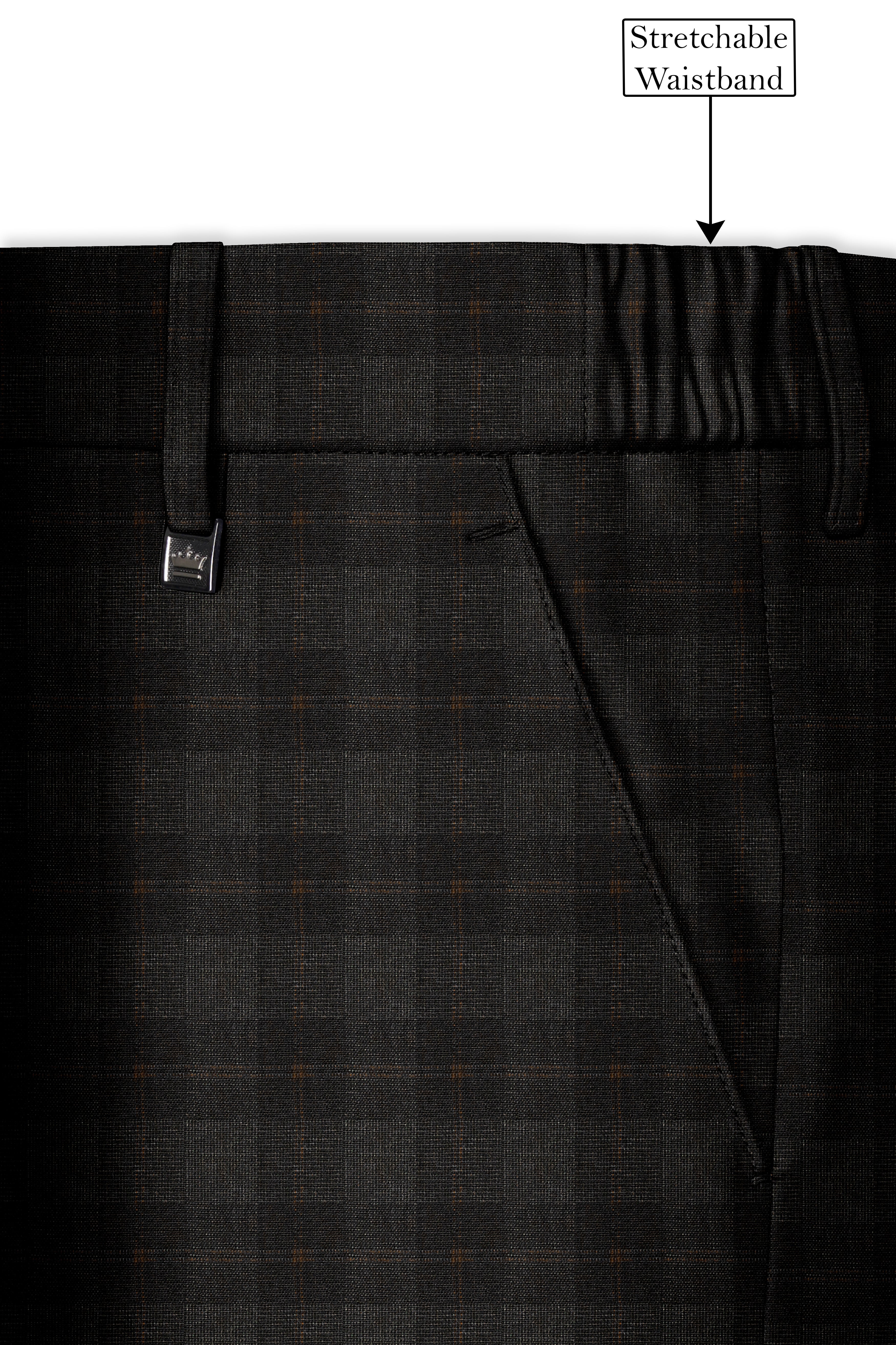 Thunder and Spice Brown Plaid Wool Rich Pant