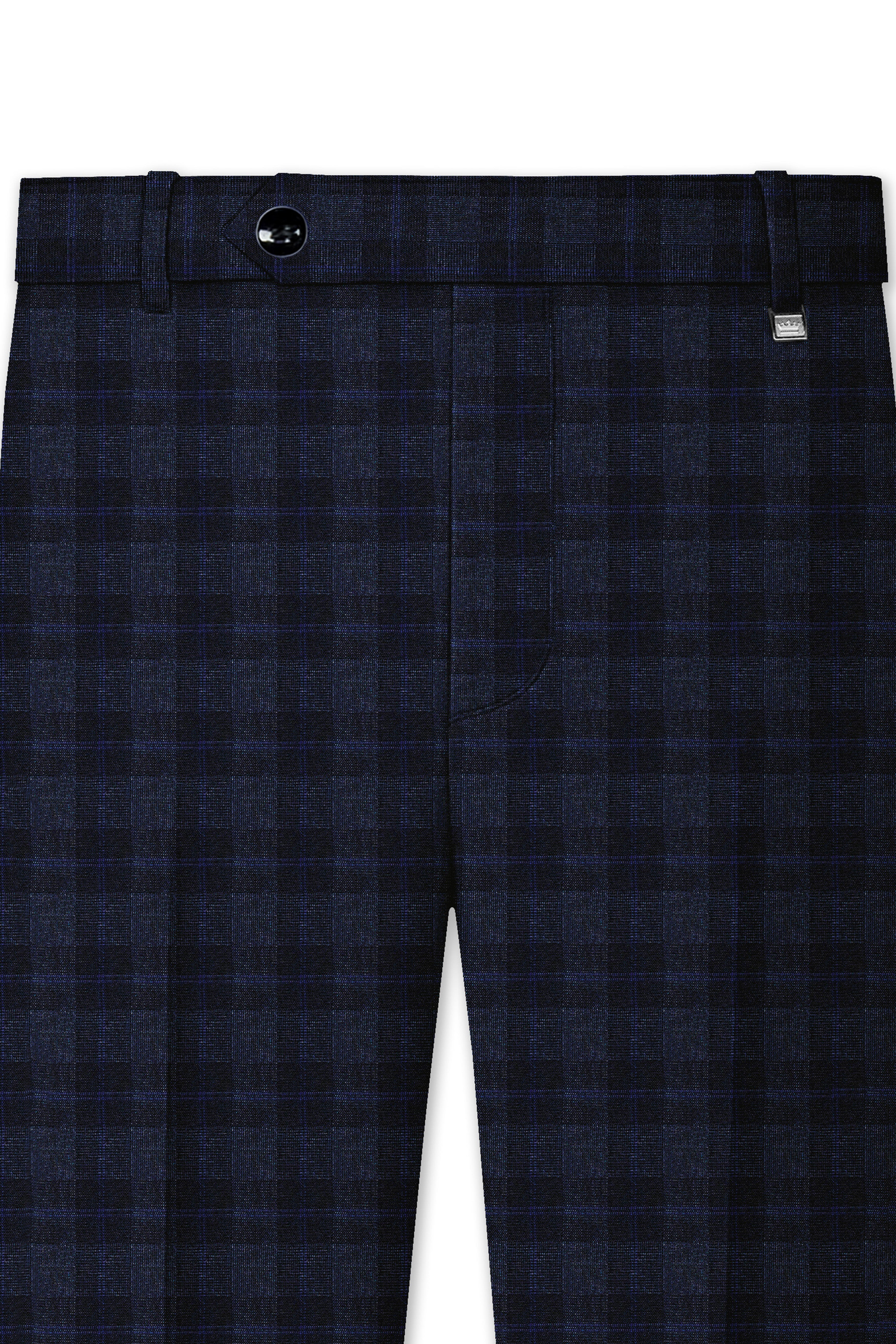 Bastille Grey Plaid Wool Rich Pant