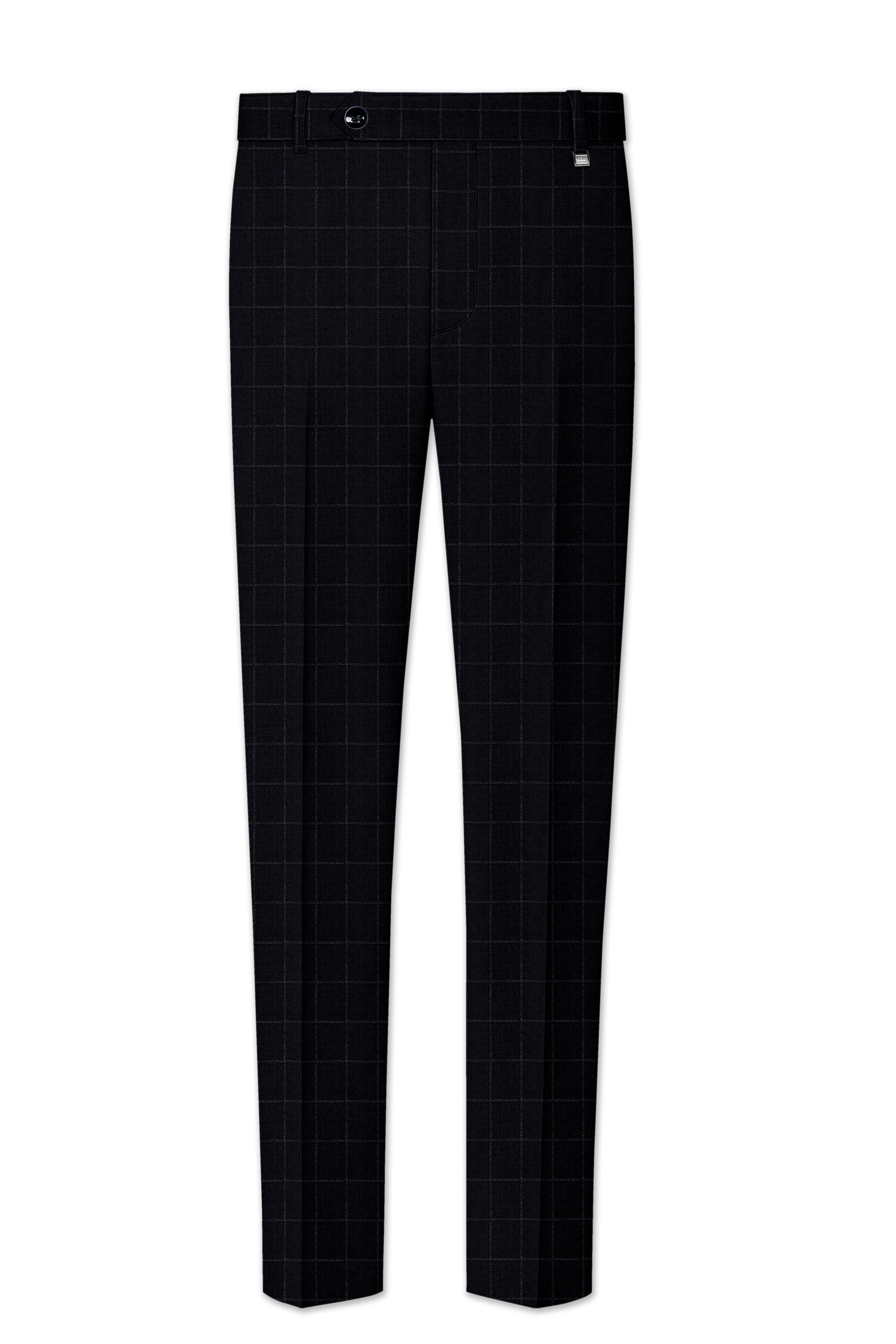 Log Cabin Black Super fine Windowpane Wool Rich Pant