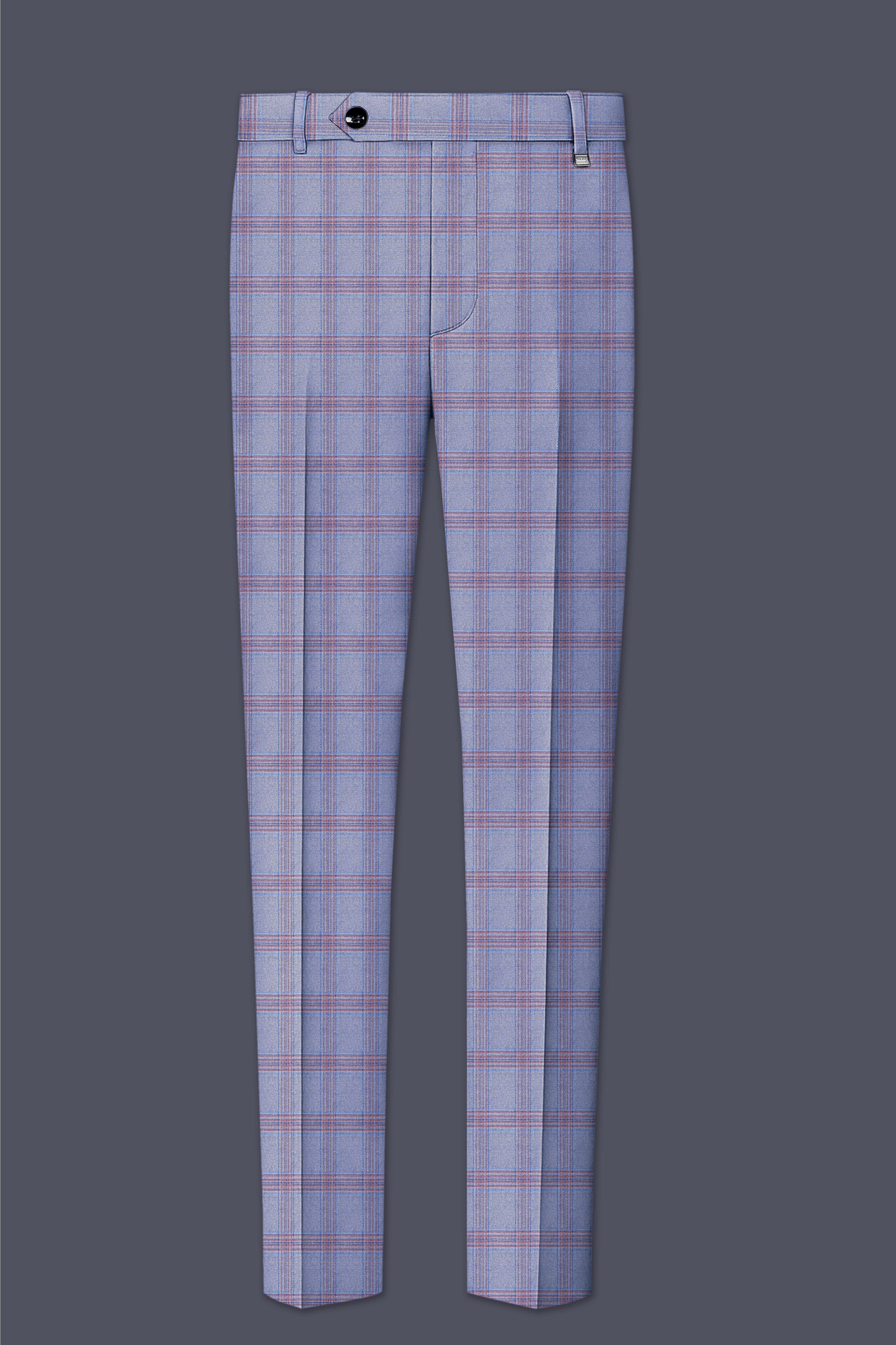 Manatee Grey Super fine Plaid Premium Cotton Pant
