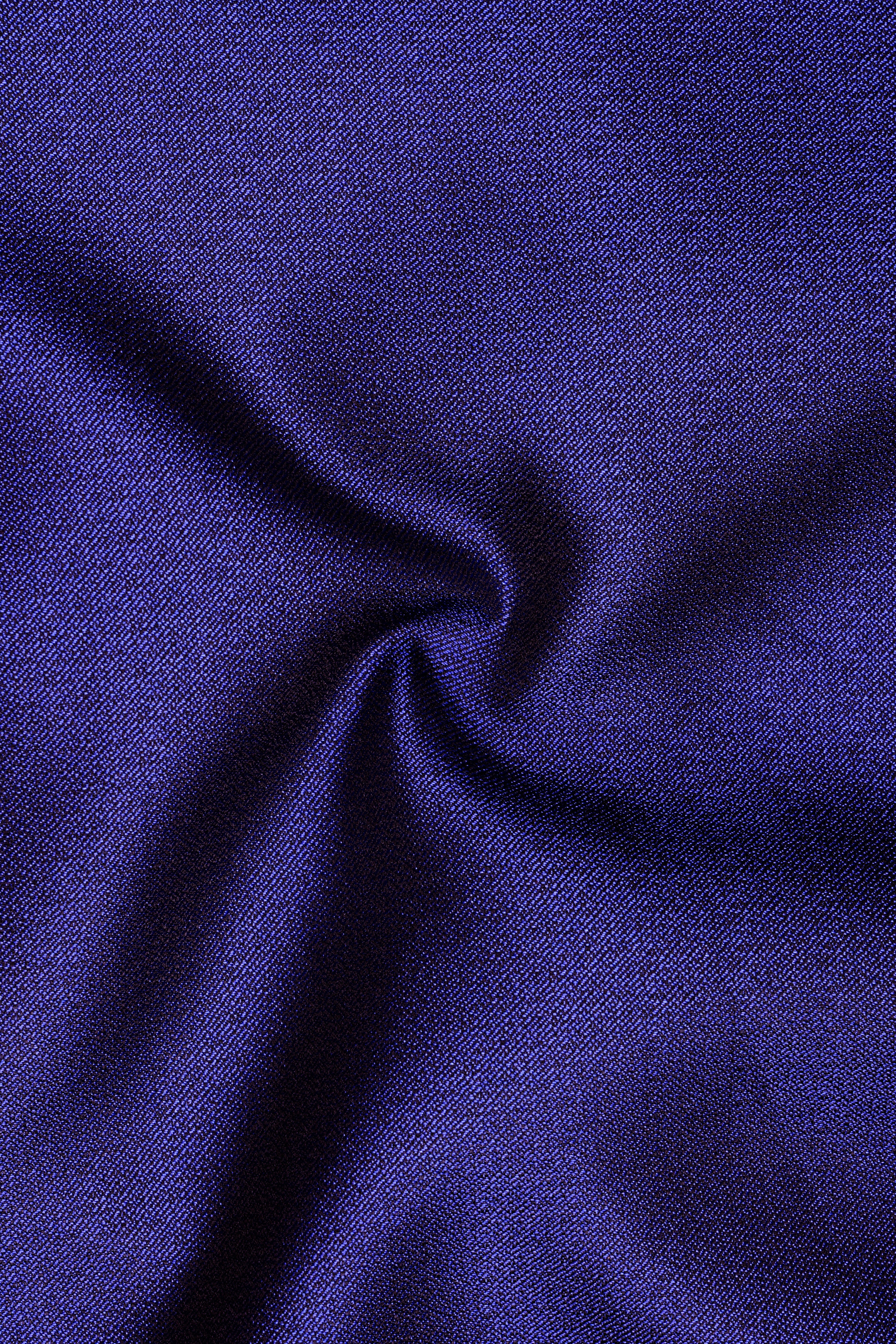 Jacarta Blue Textured Stretchable Waistband Pant