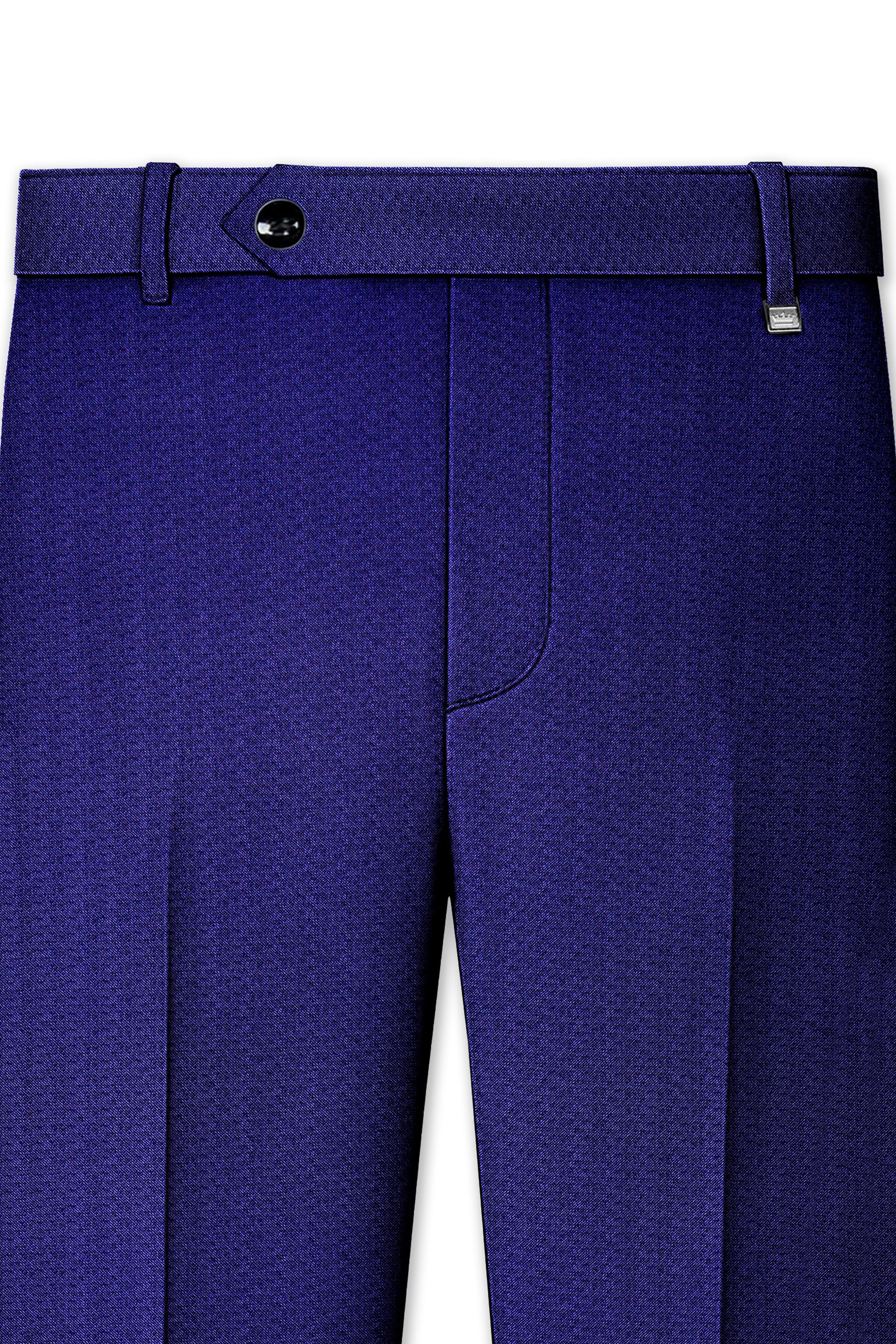Jacarta Blue Textured Stretchable Waistband Pant