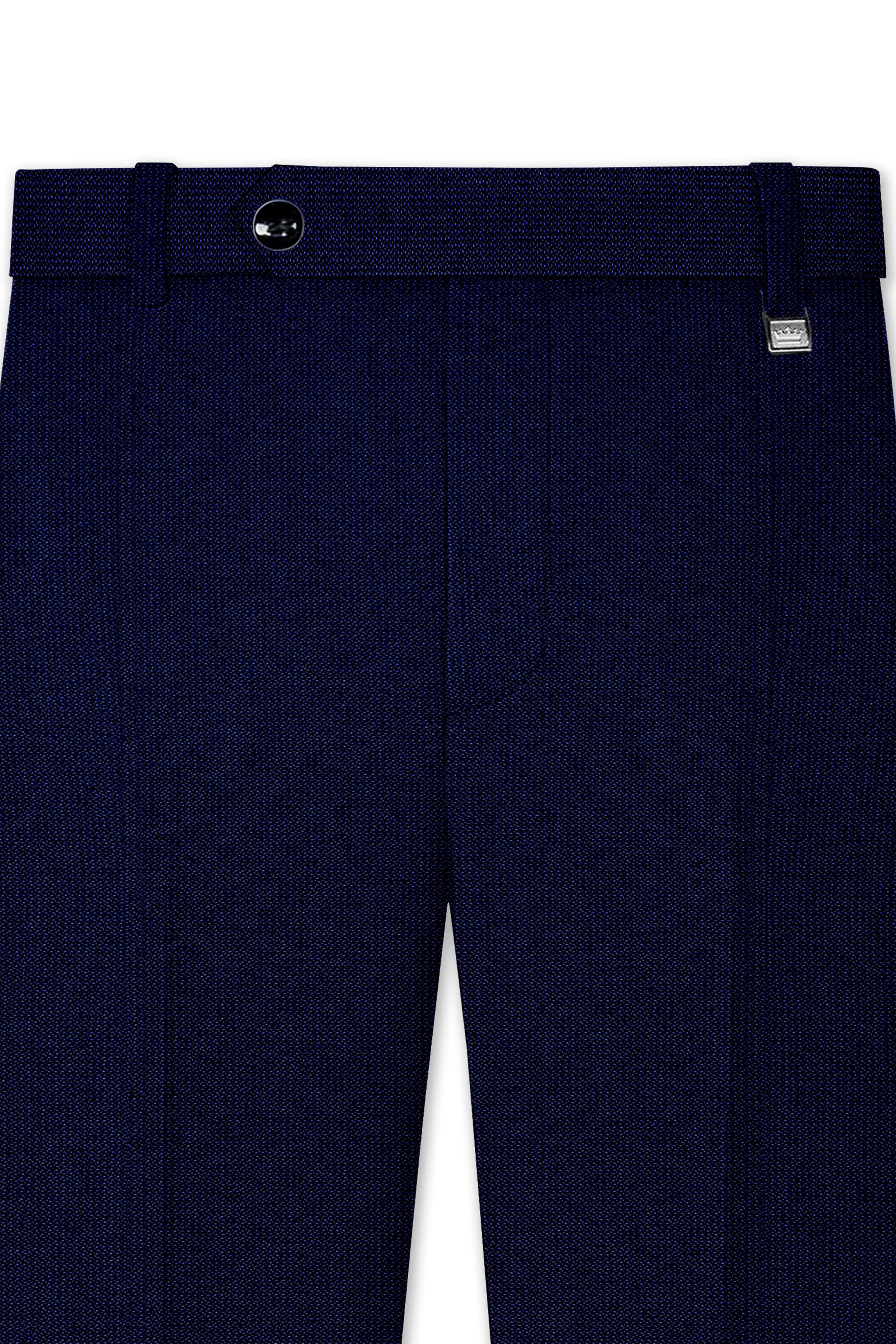 Gunmetal Blue Textured Pant
