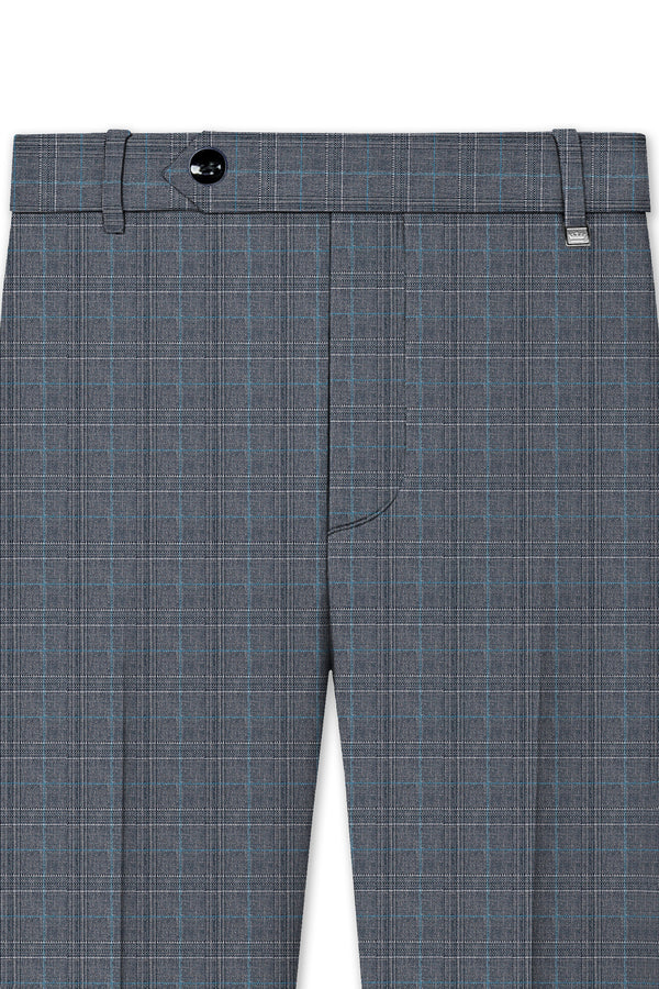 Mobster Grey Windowpane Premium Cotton Pant