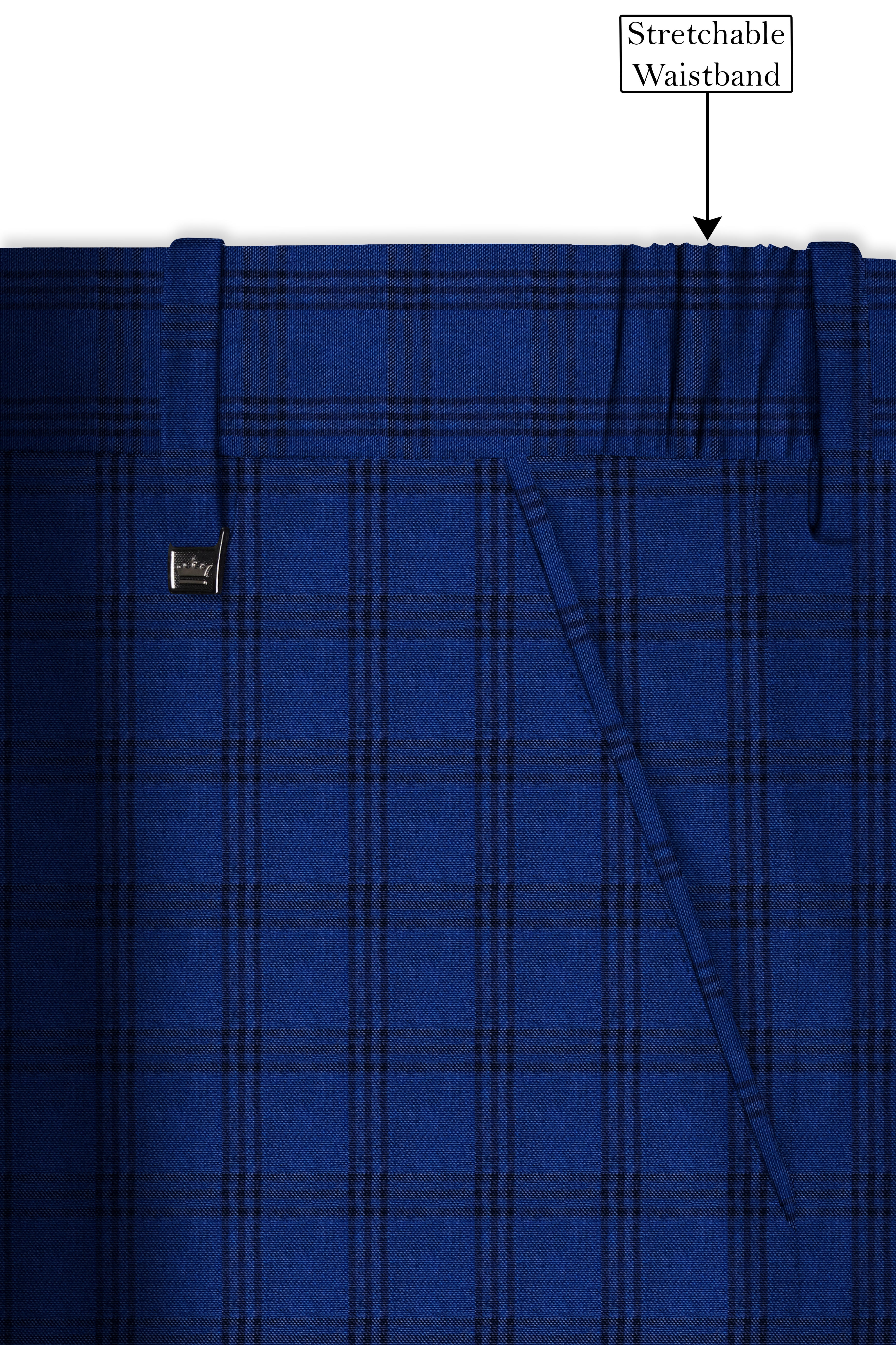 Cloud Burst Blue With Black Plaid Pant