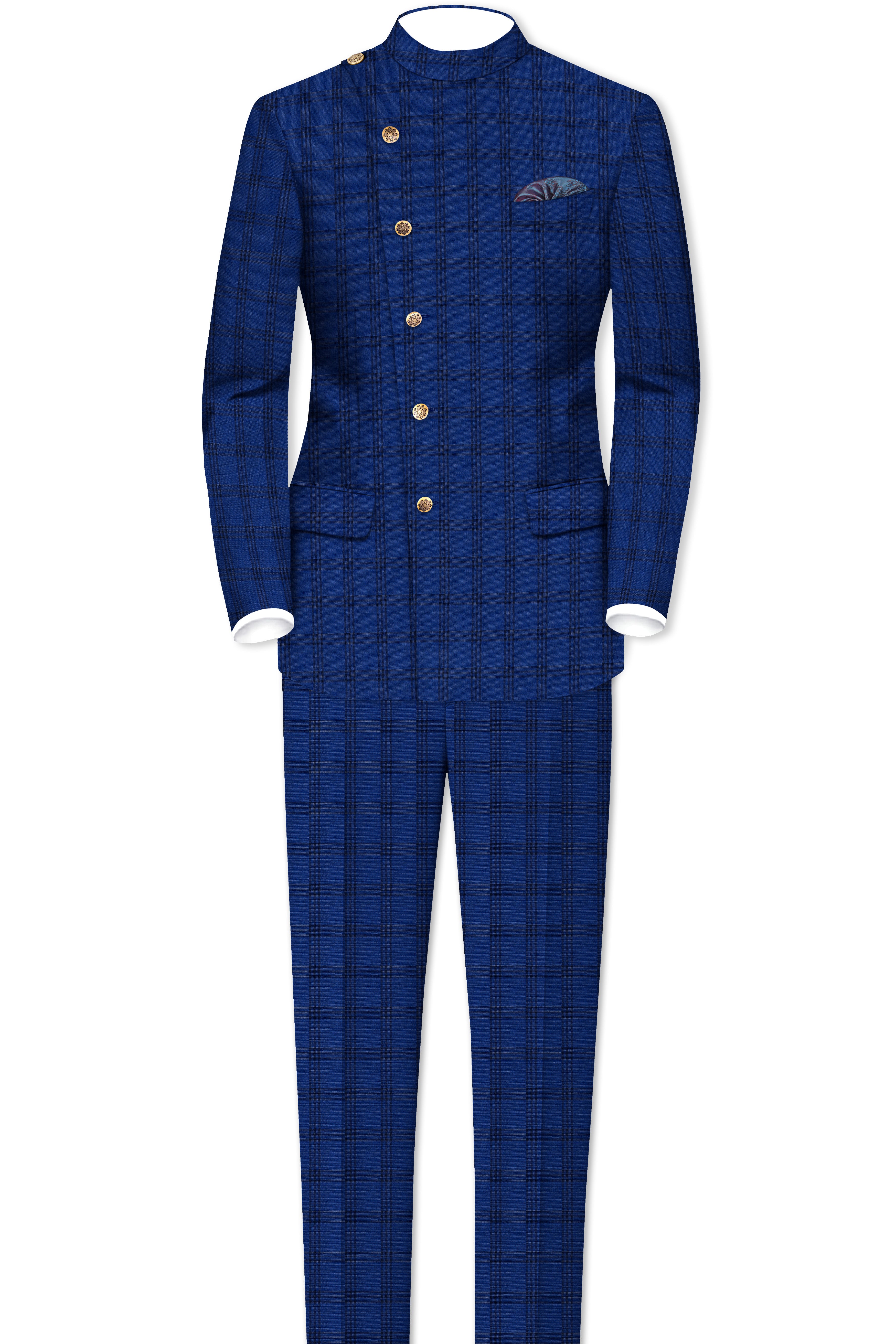 Cloud Burst Blue With Black Plaid Pant