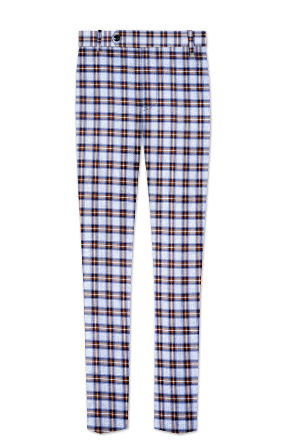 Chateau Blue with Cocoa Brown Plaid Pant