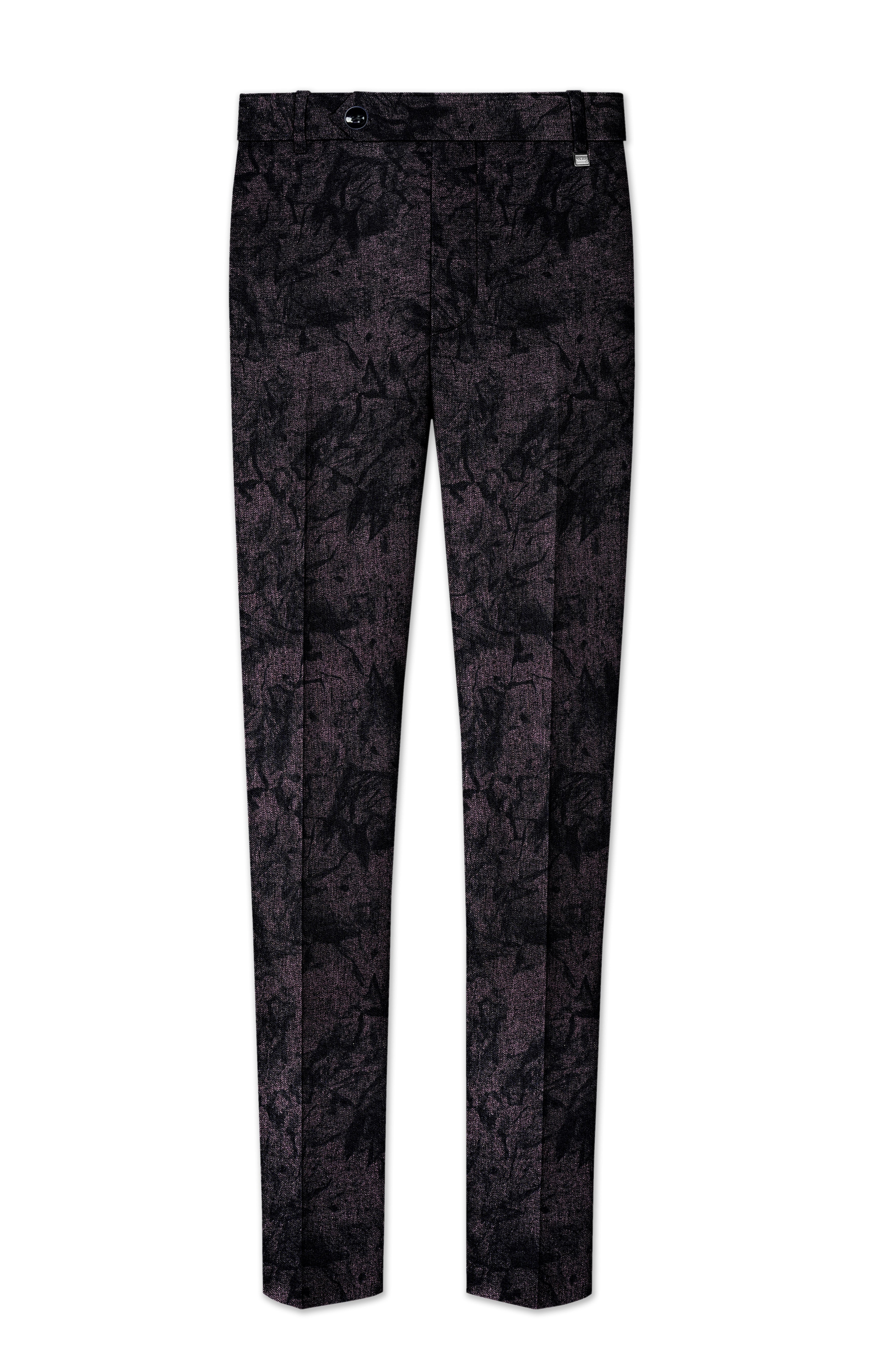 Zeus Pink Printed Wool Rich Stretchable Waistband Pant