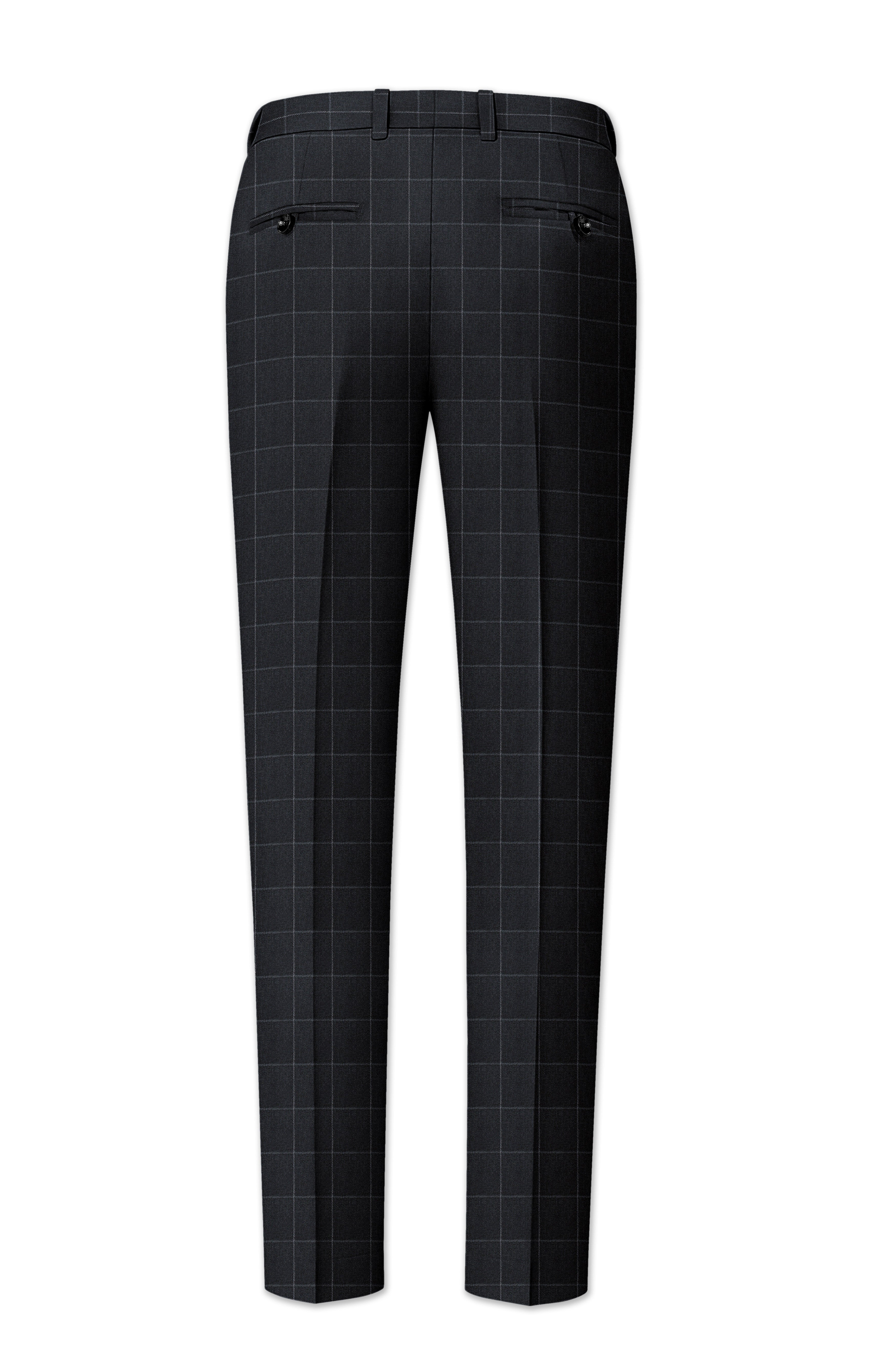 Charcoal Gray Windowpane Pants