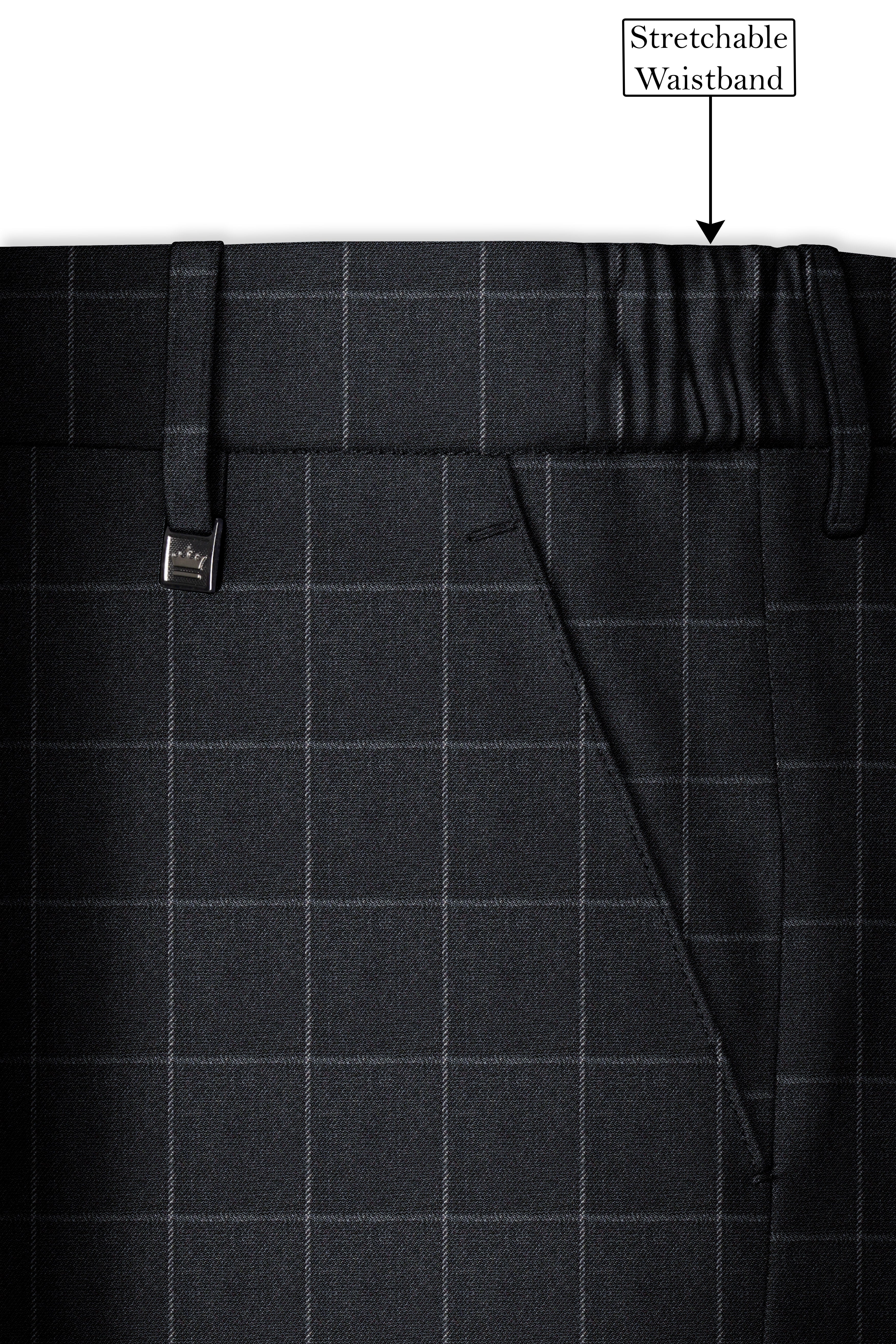 Charcoal Gray Windowpane Pants