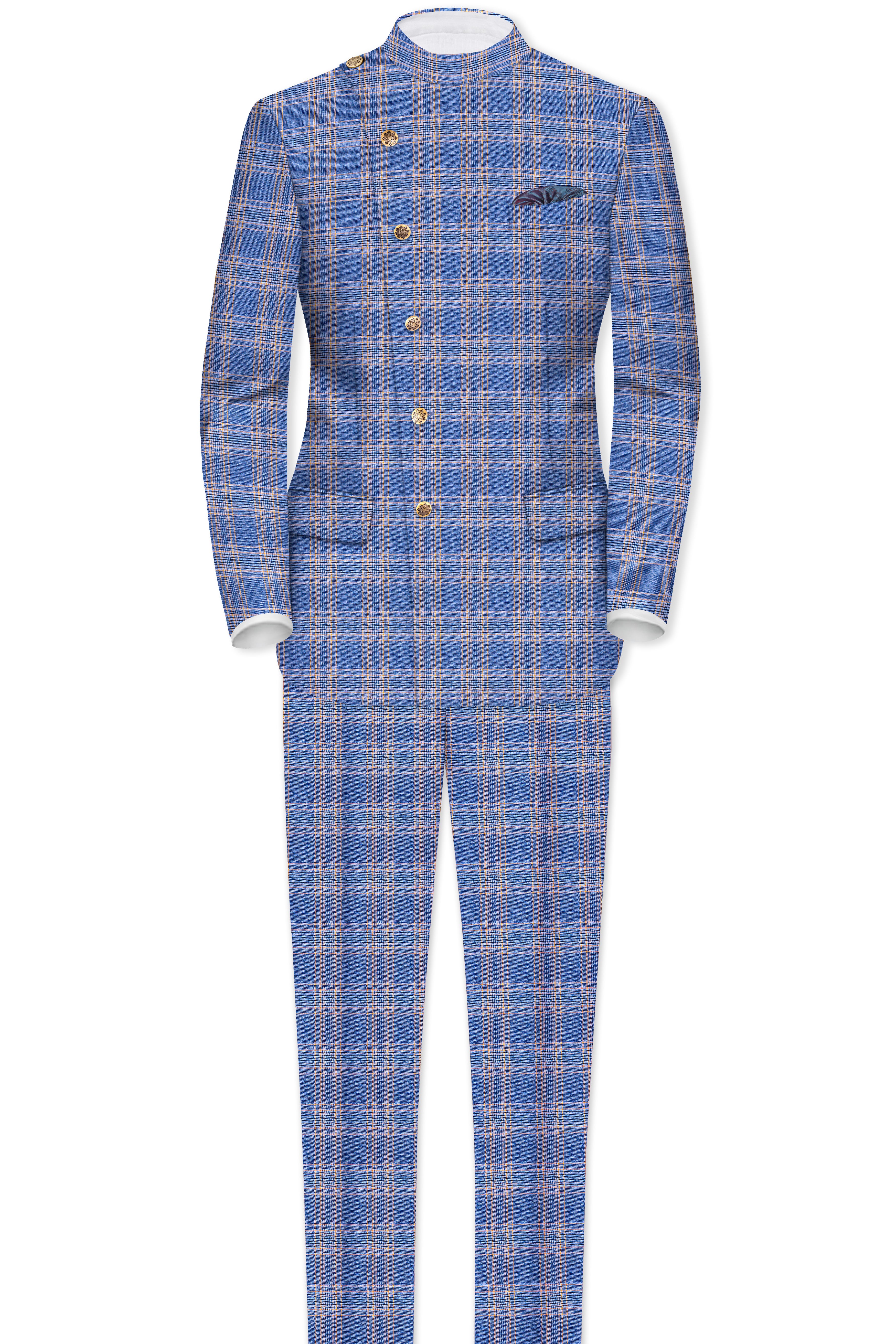 Waikawa Blue Plaid Wool Rich Pant