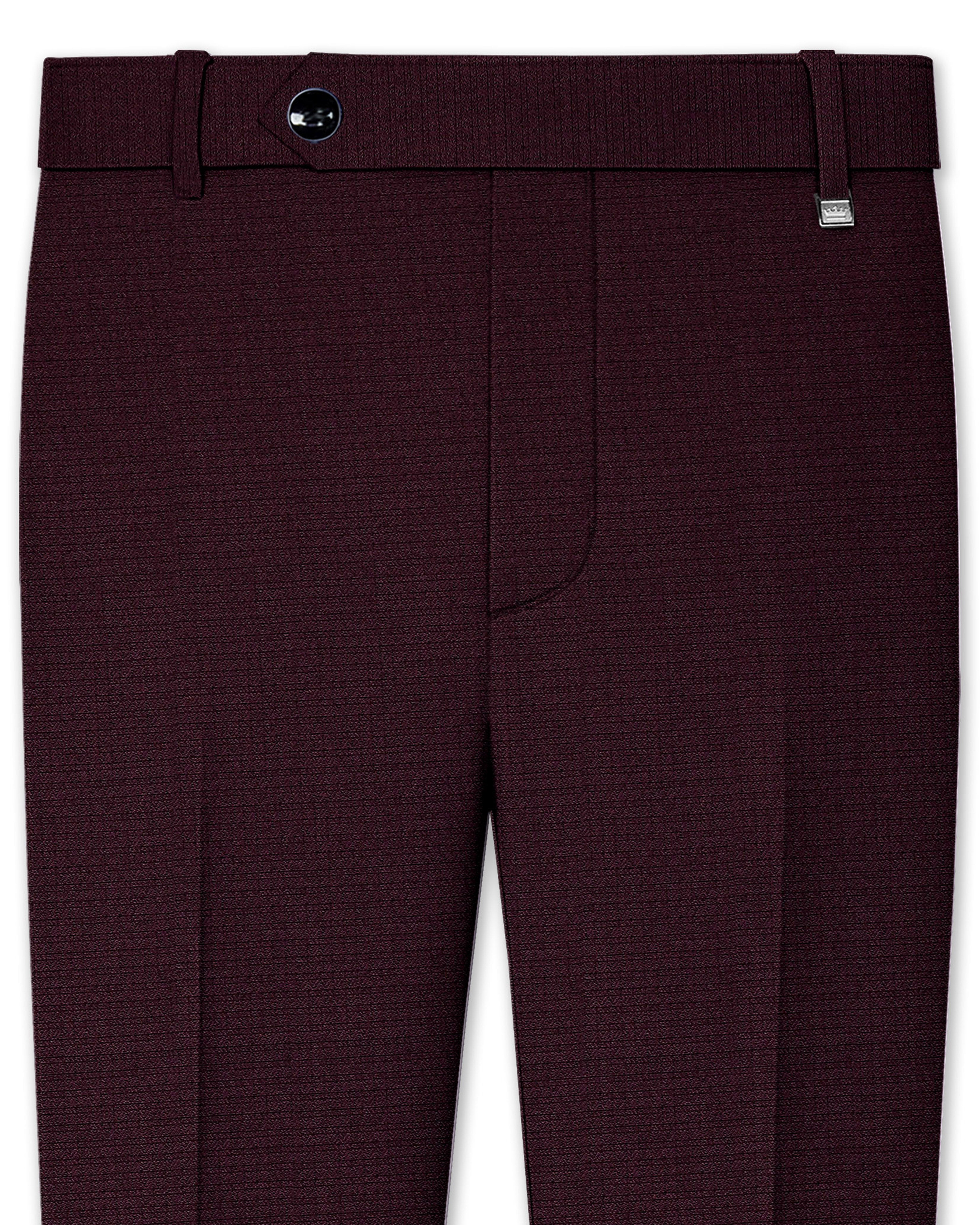 Eclipse Maroon Wool Rich  Pant