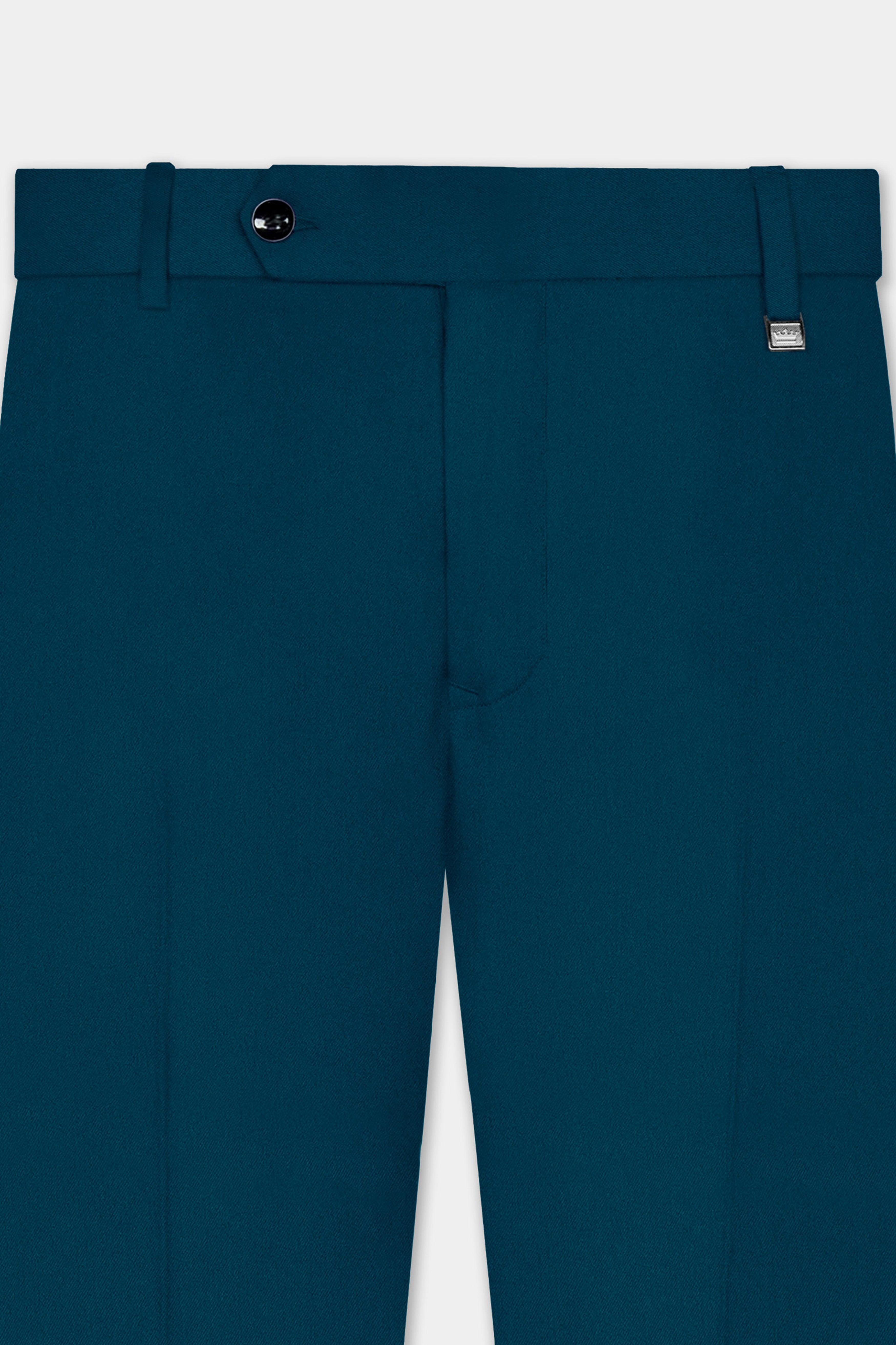 Dell Blue Wool Rich Stretchable Waistband Pant