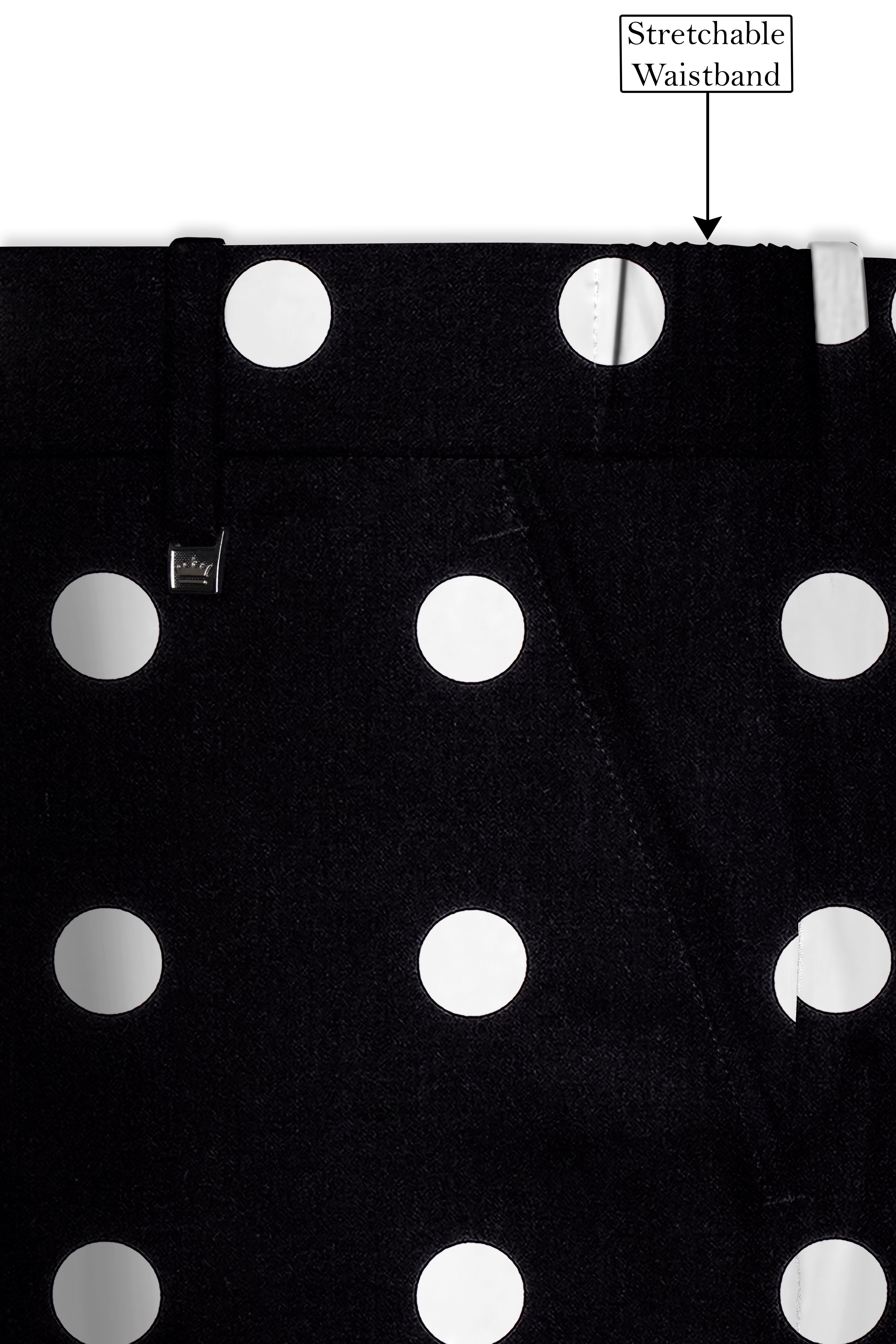 Jade Black with White Polka Dots Premium Cotton Pant